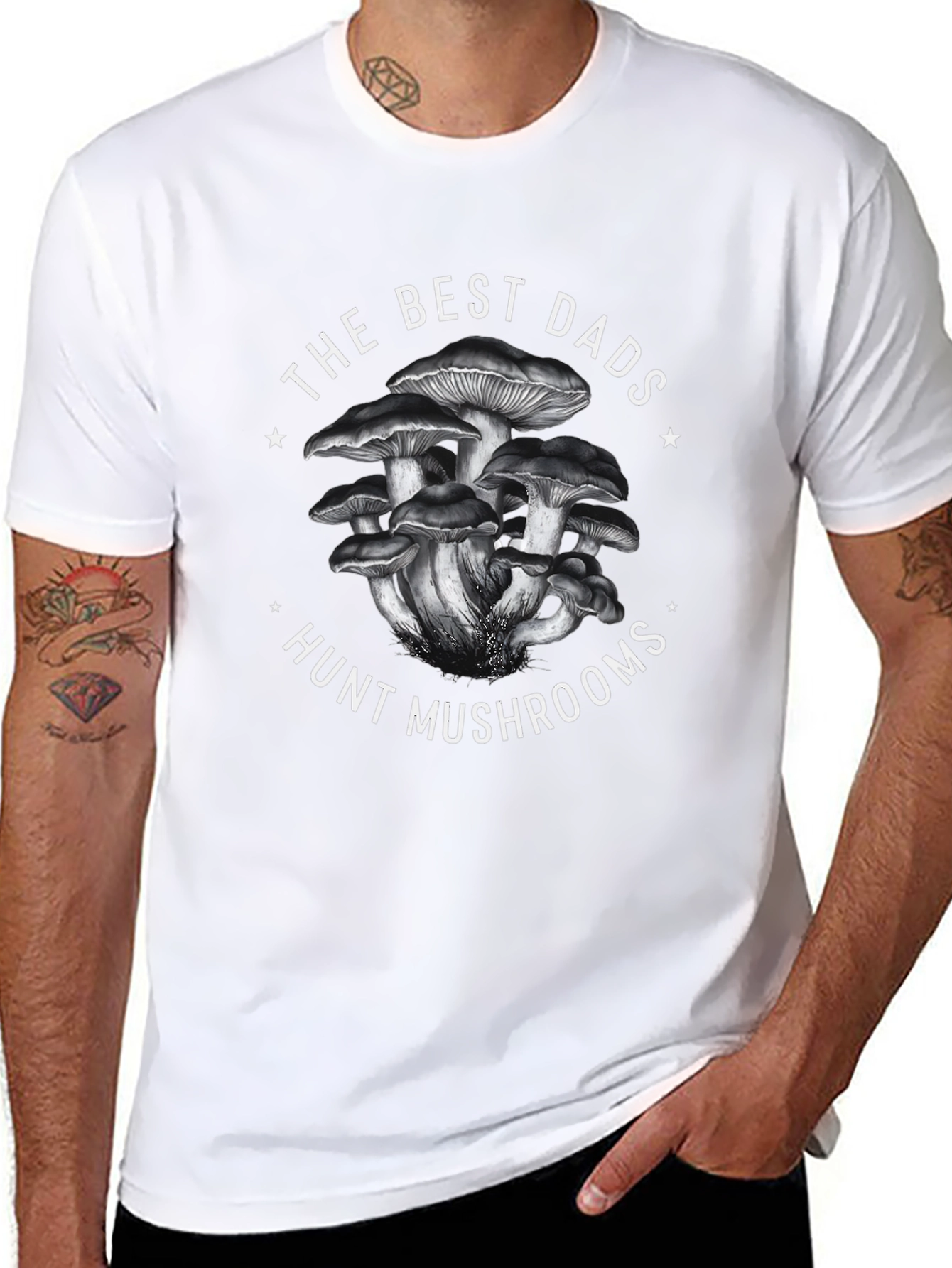 Best Dads Hunt Mushrooms Graphic Tee