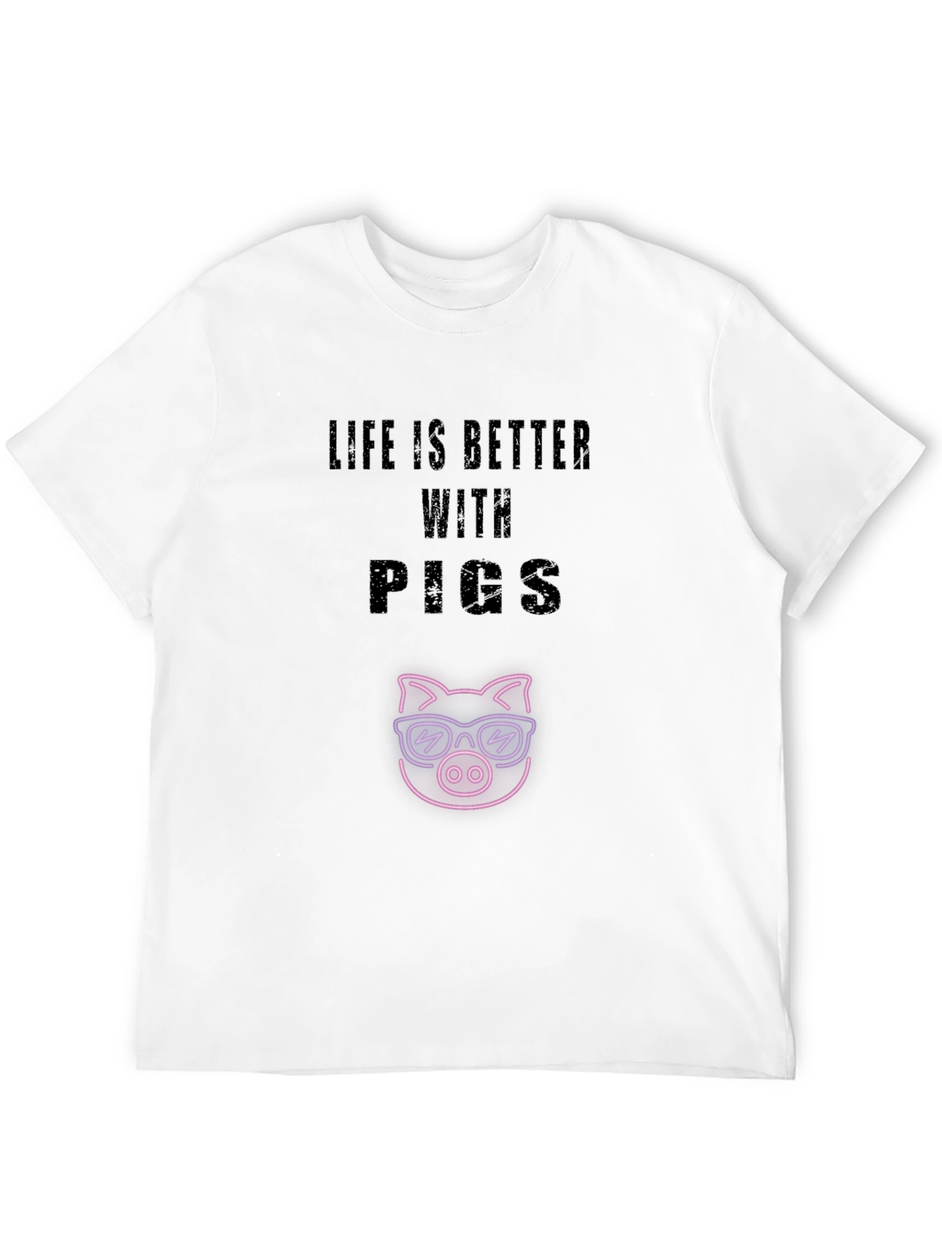 Life is Better with Pigs Black T-Shirt