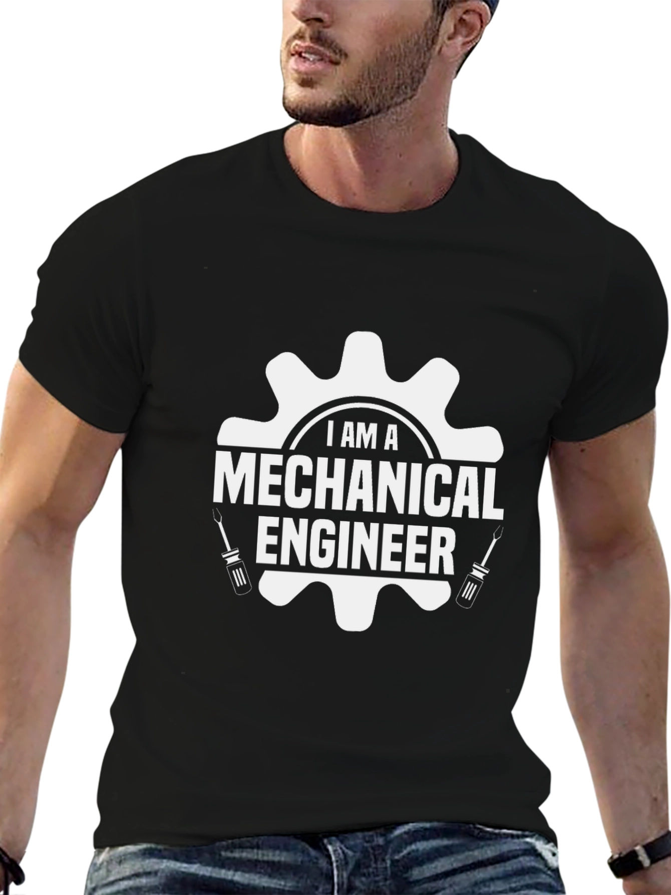 Mechanical Engineer T-Shirt - Black - Gear Design