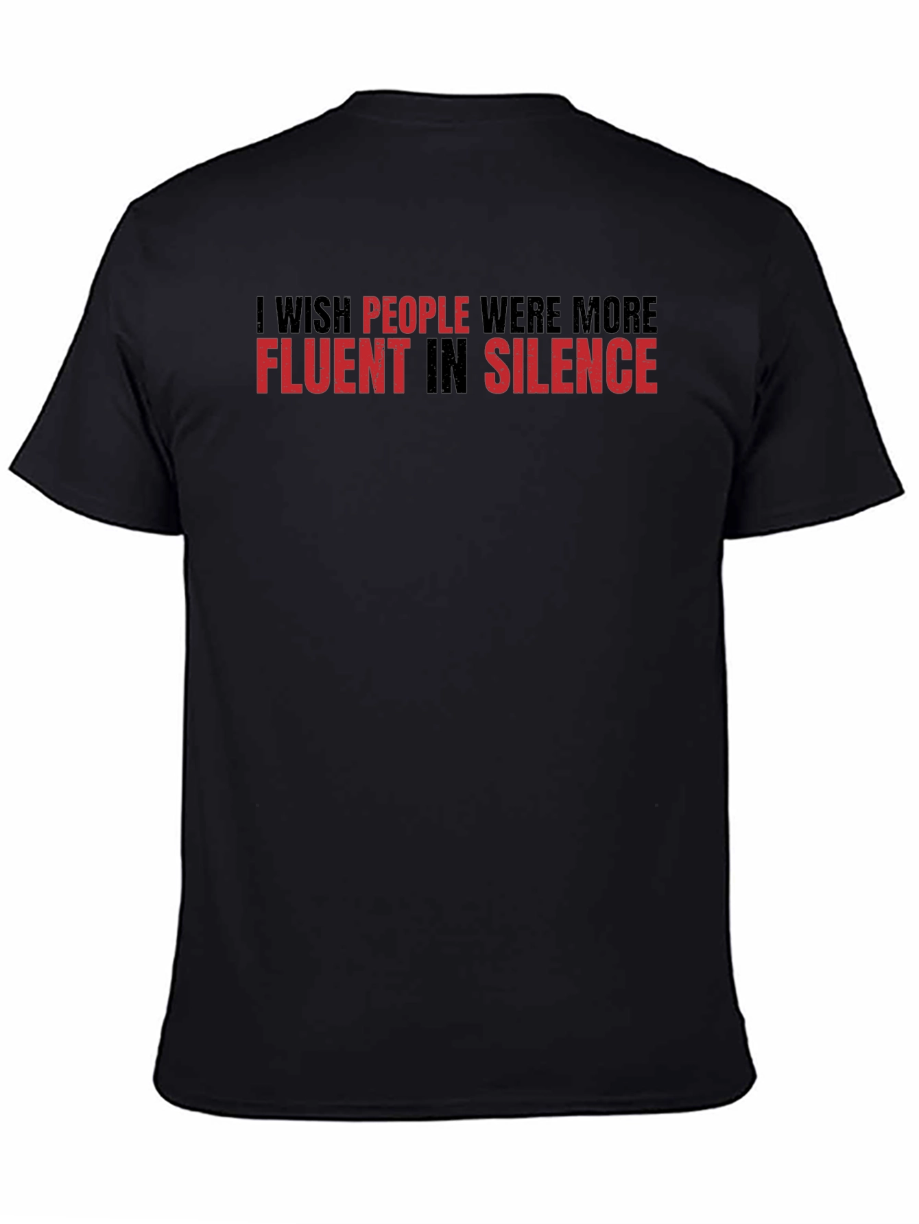 Fluent in Silence Graphic Tee - Black Cotton T-Shirt