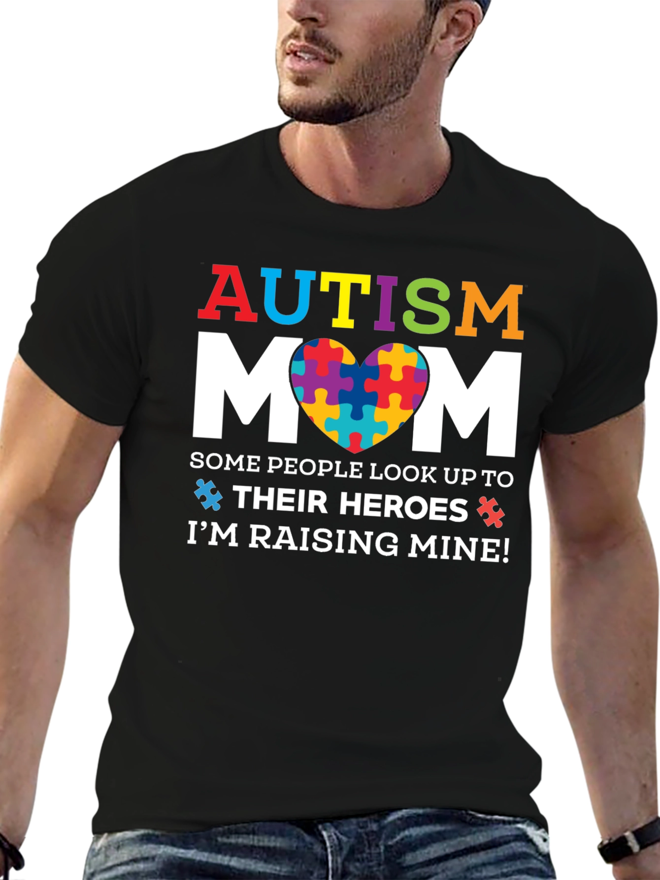 Autism Mom Puzzle Piece Heart T-Shirt