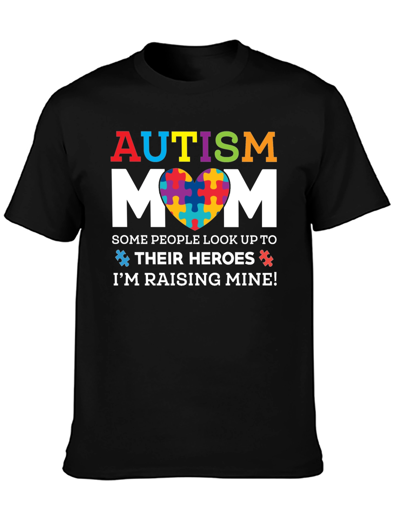 Autism Mom Puzzle Piece Heart T-Shirt