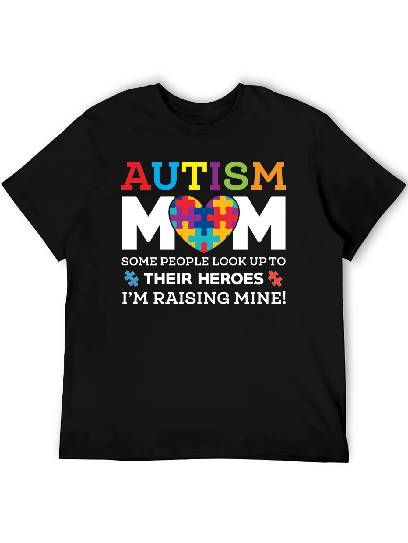Autism Mom Puzzle Piece Heart T-Shirt