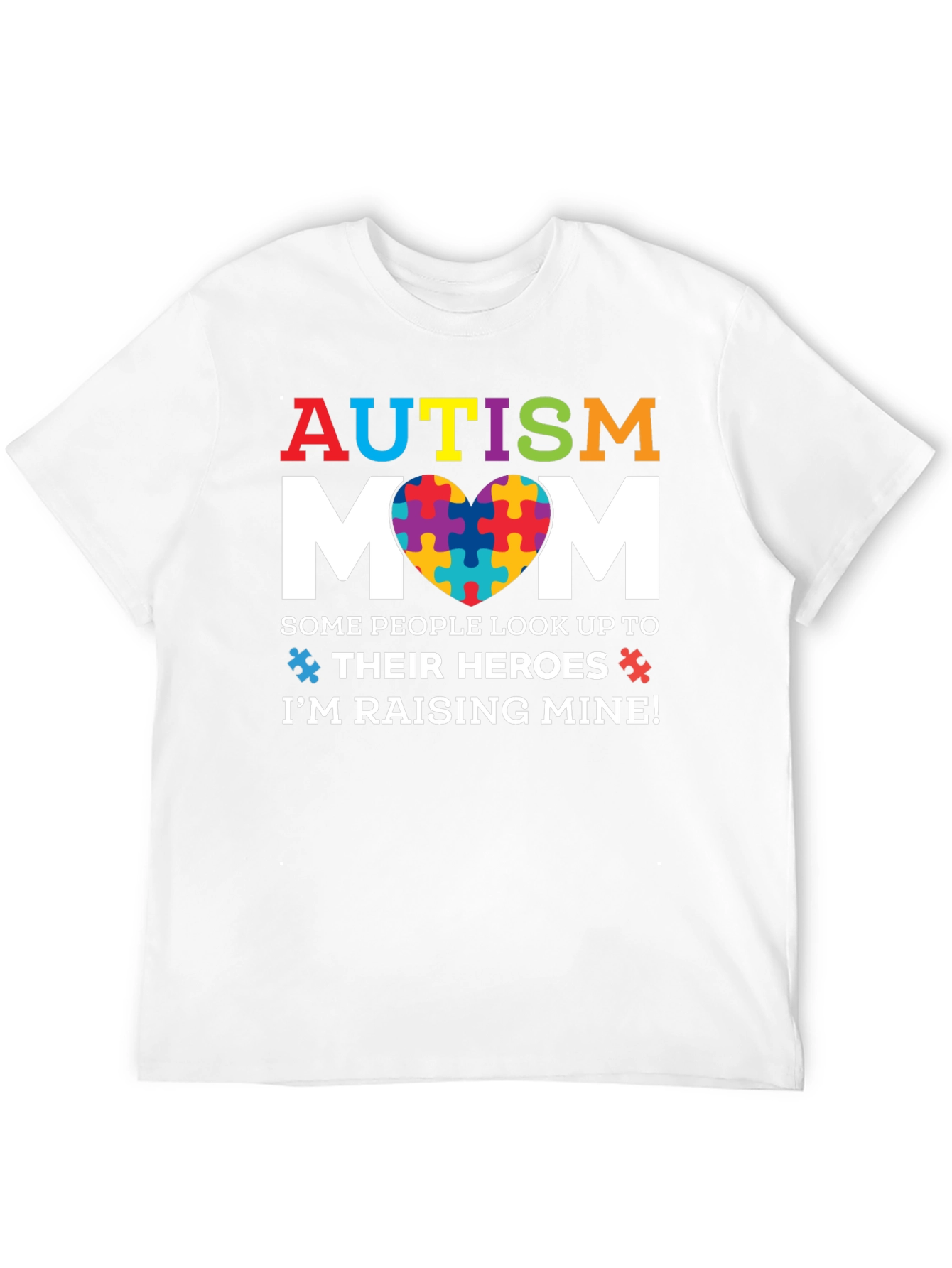 Autism Mom Puzzle Piece Heart T-Shirt