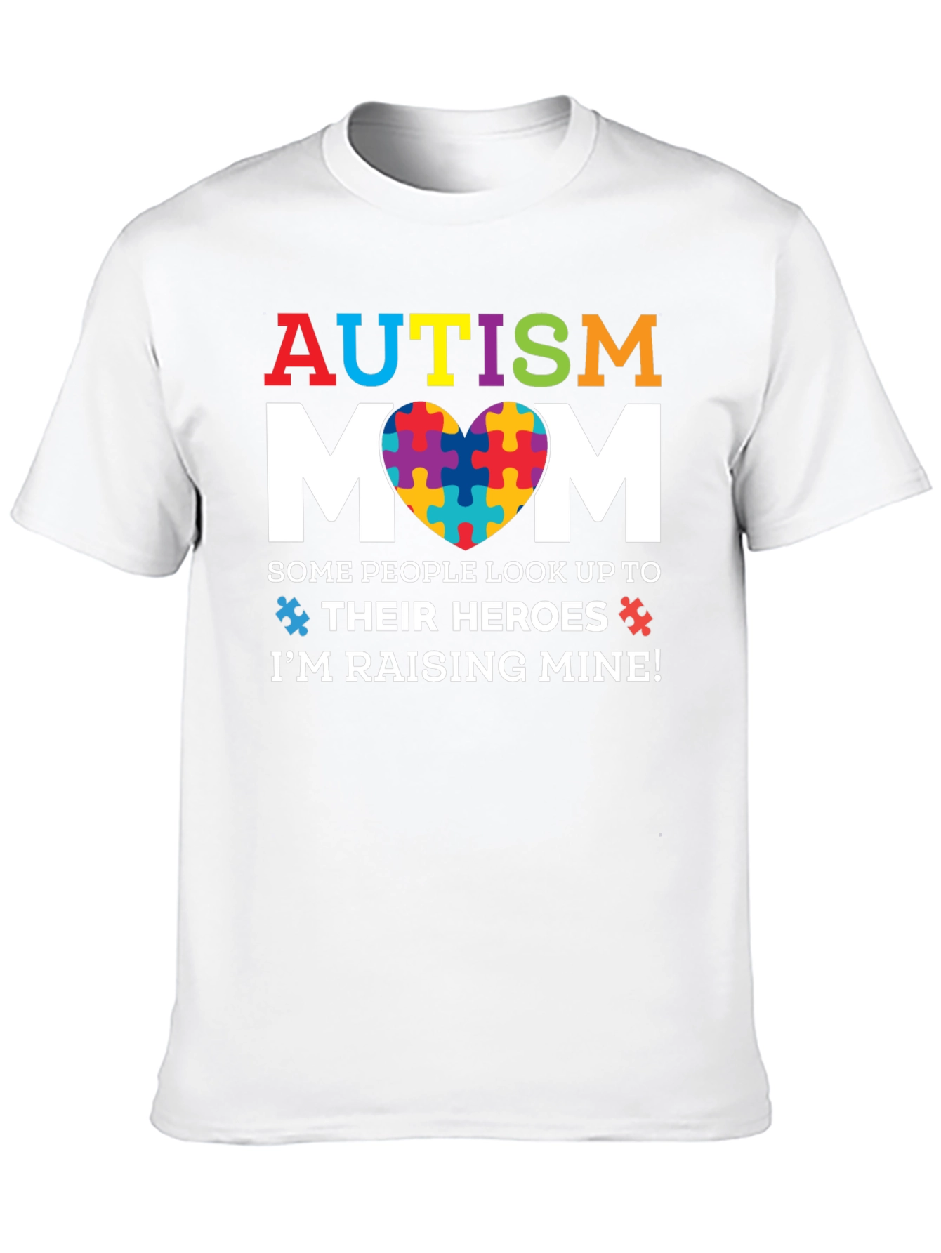 Autism Mom Puzzle Piece Heart T-Shirt