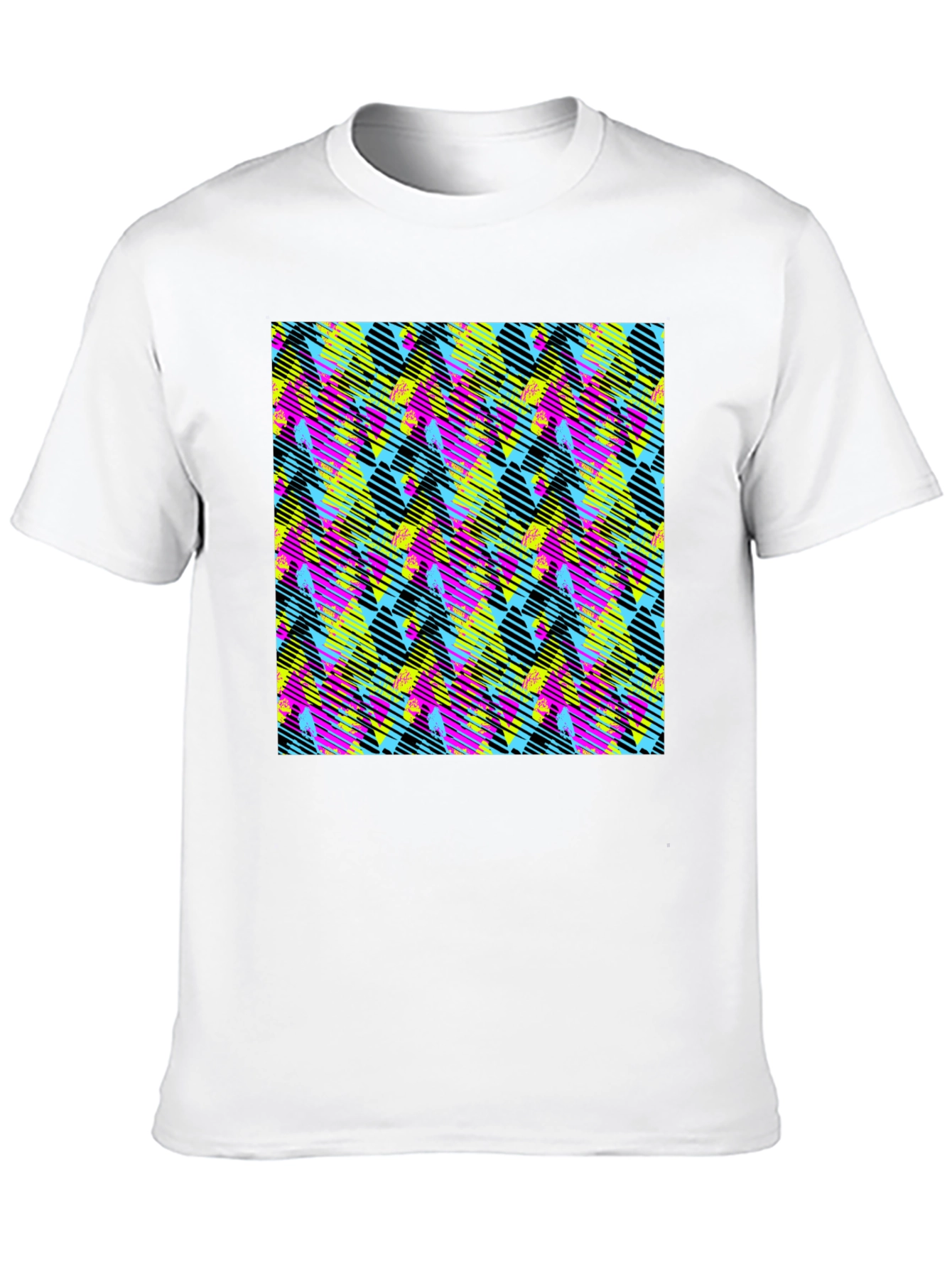 Retro 90s Pattern Black T-Shirt