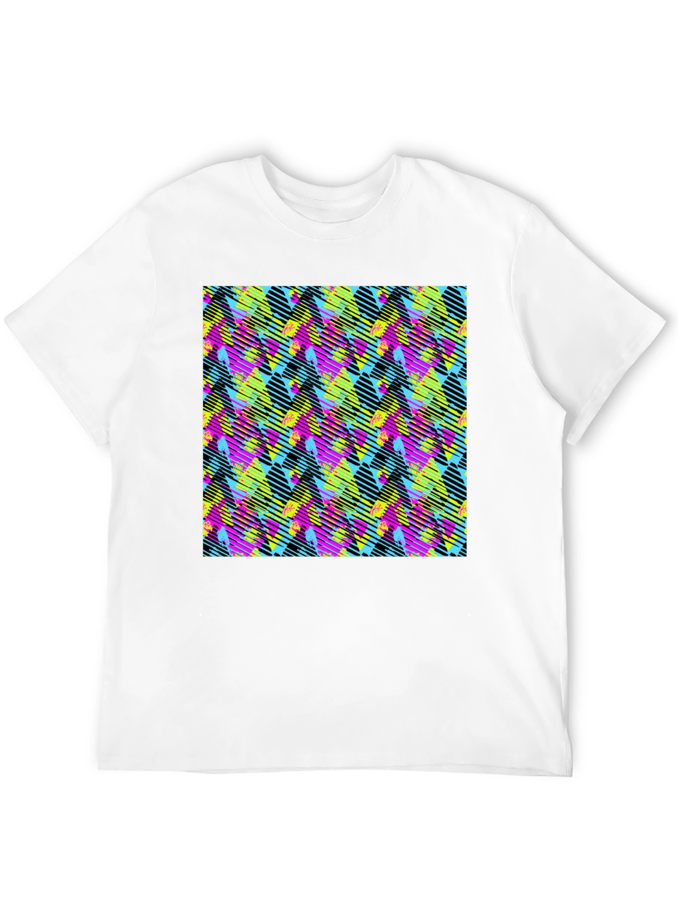 Retro 90s Pattern Black T-Shirt