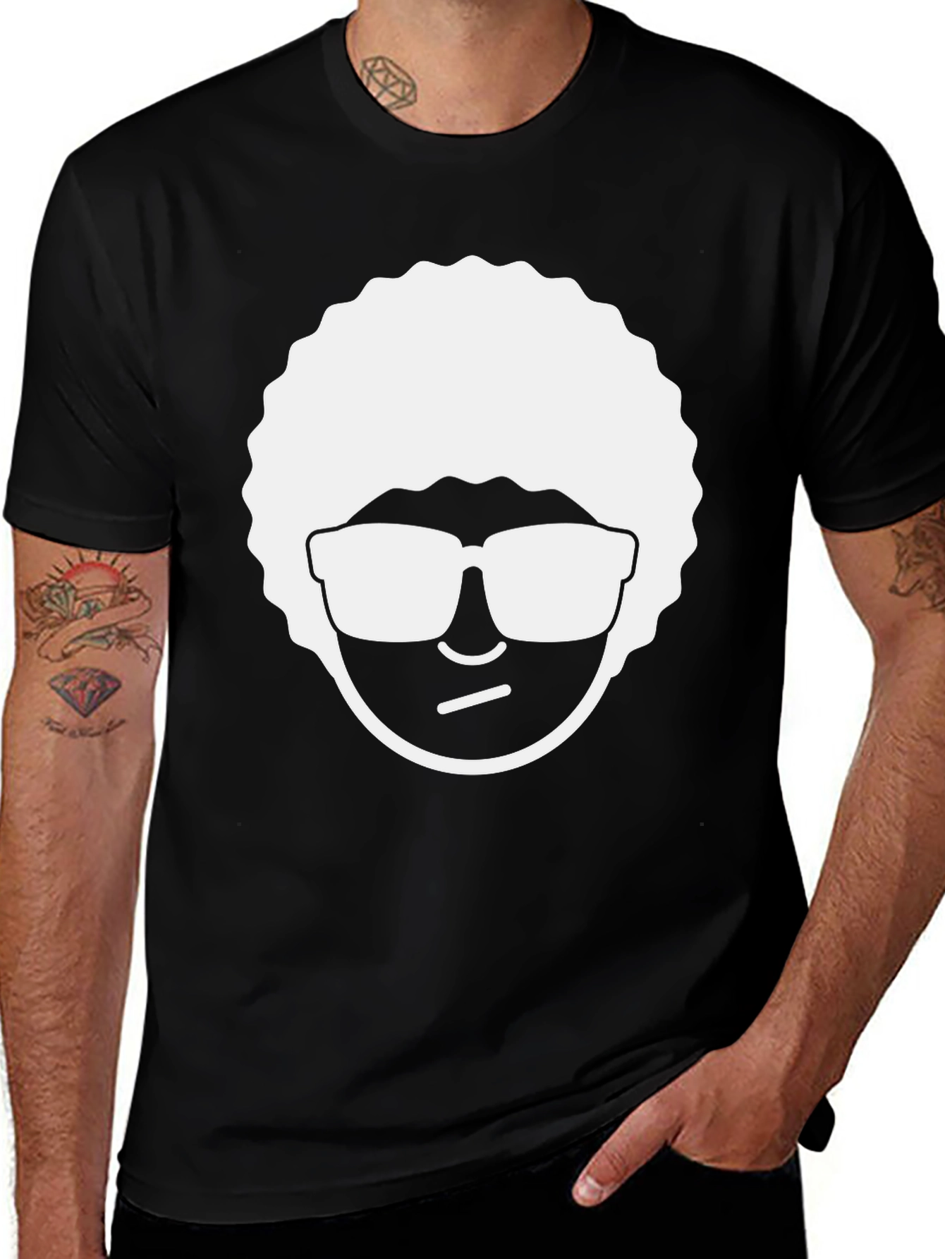 Cool Character Tee: Black Cotton Graphic T-Shirt