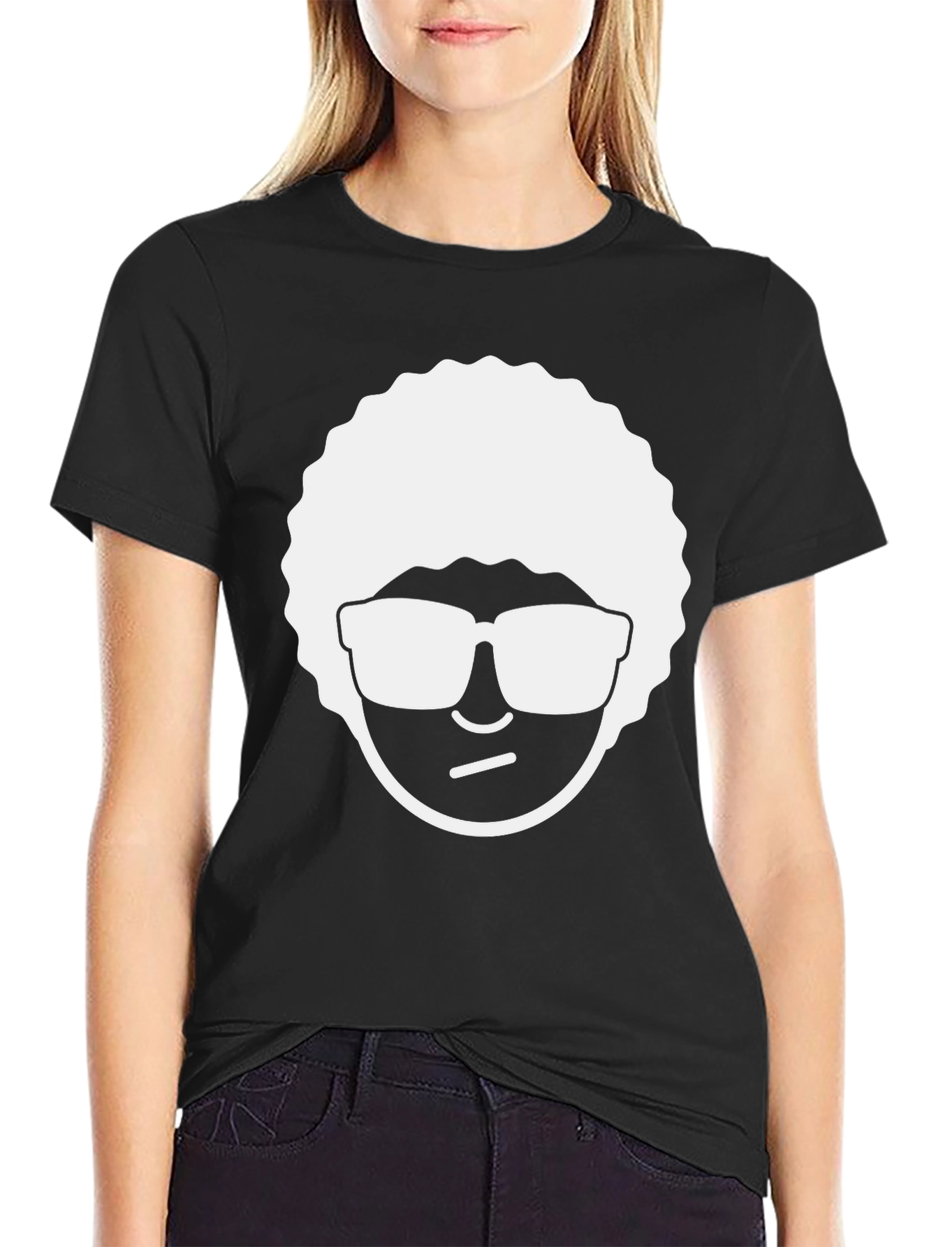Cool Character Tee: Black Cotton Graphic T-Shirt