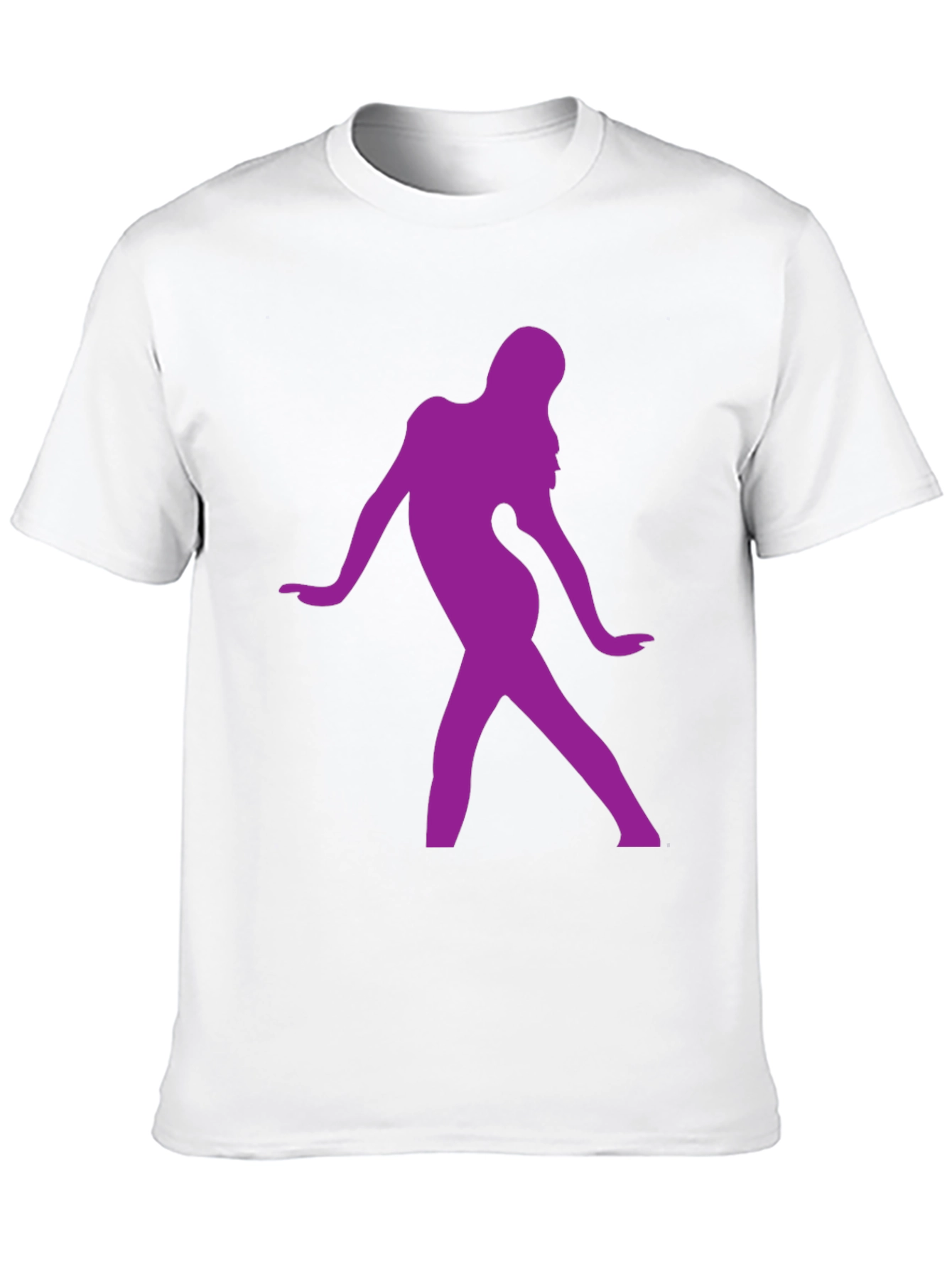 Purple Silhouette Graphic Black T-Shirt