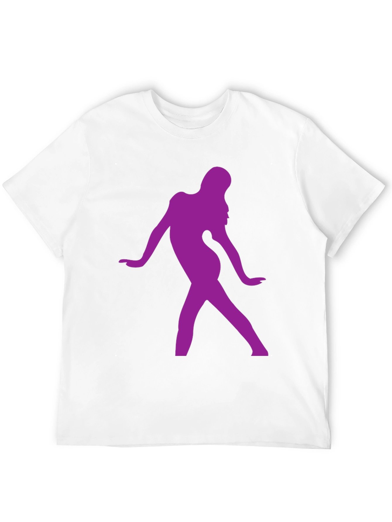 Purple Silhouette Graphic Black T-Shirt
