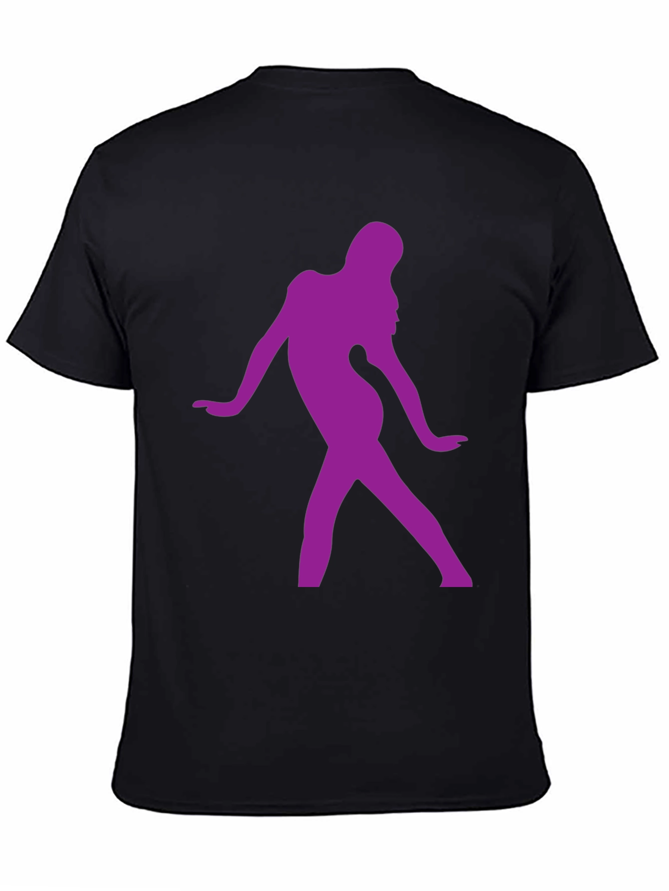Purple Silhouette Graphic Black T-Shirt