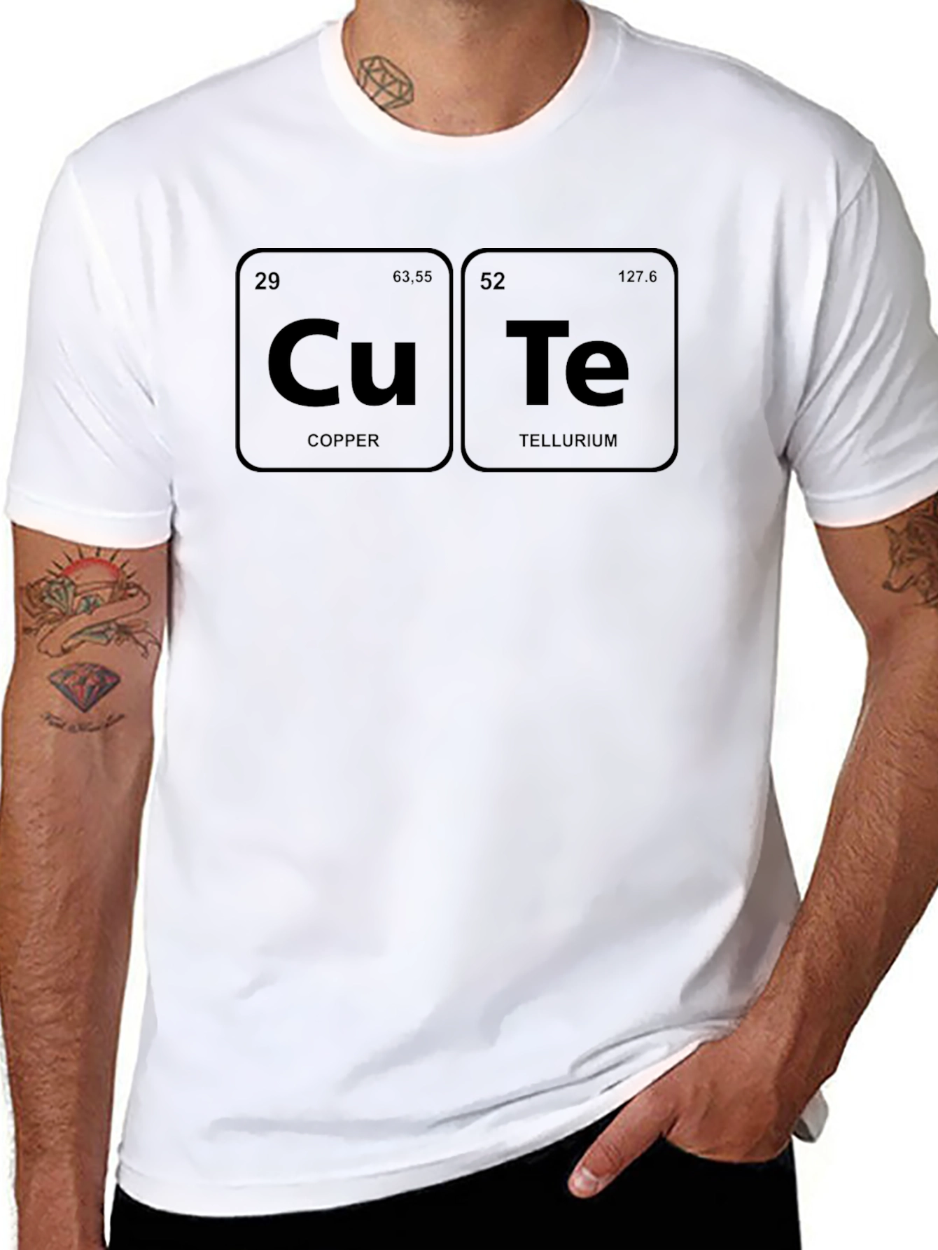 Cute Periodic Table T-Shirt - Copper and Tellurium