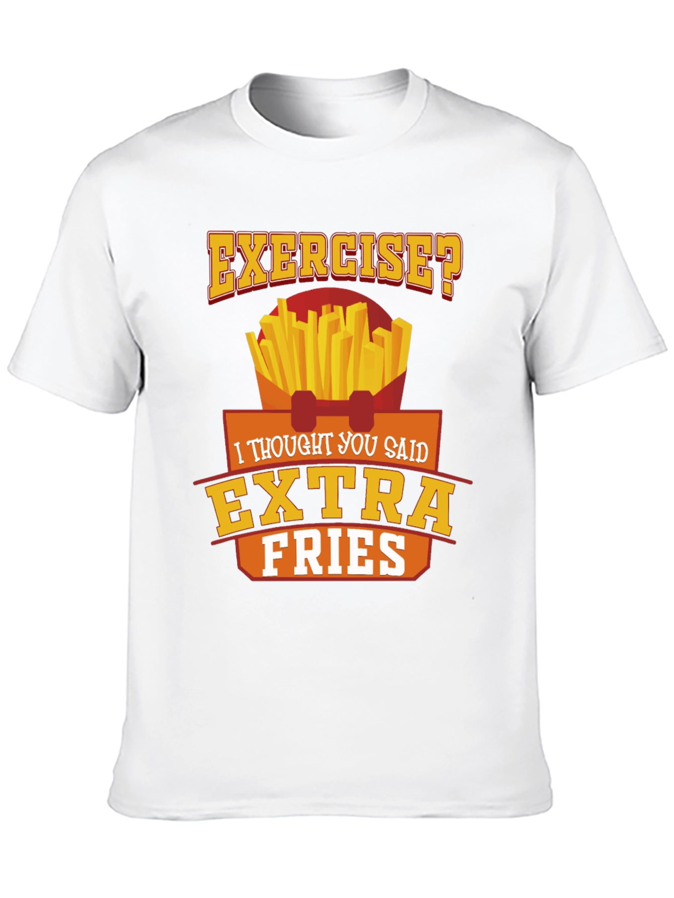 Exercise? Extra Fries Black Graphic Tee