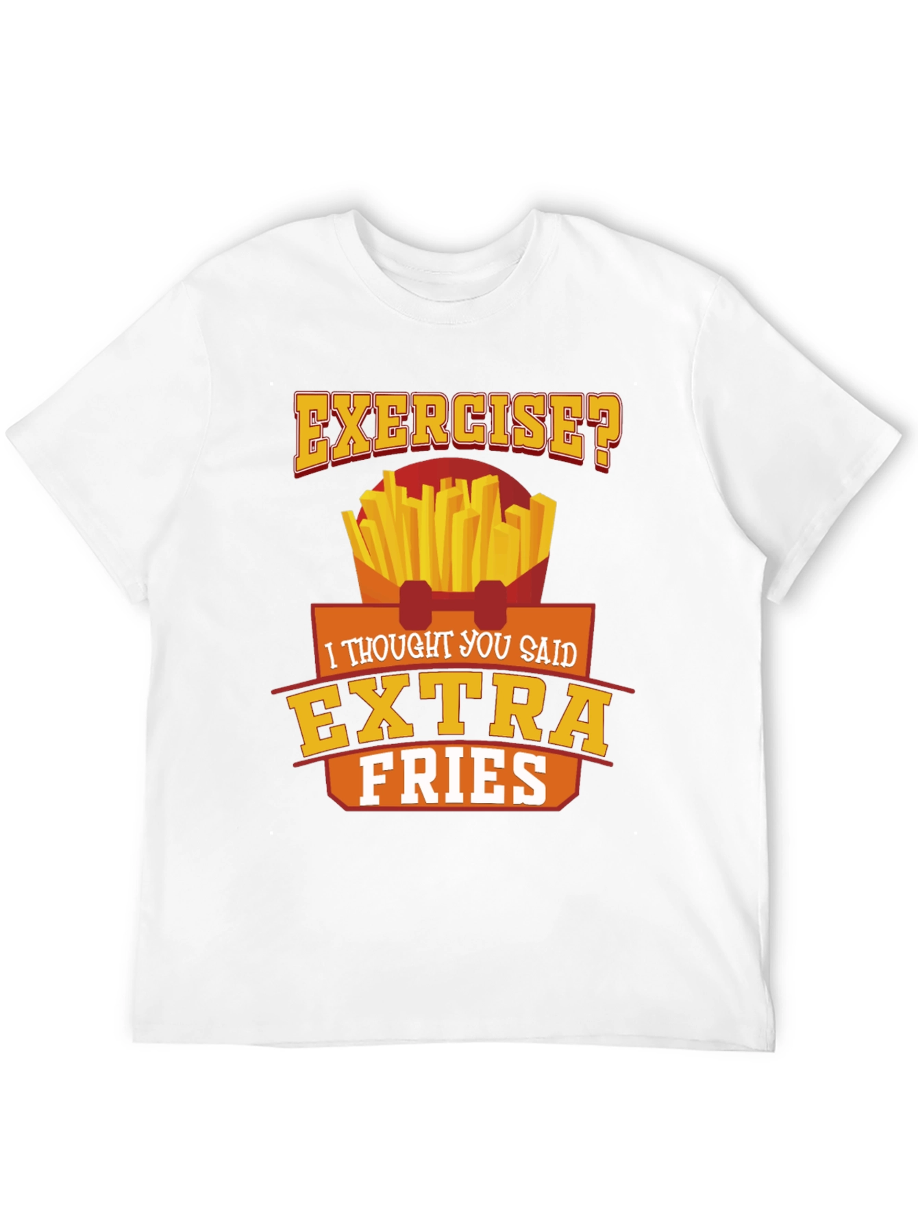 Exercise? Extra Fries Black Graphic Tee