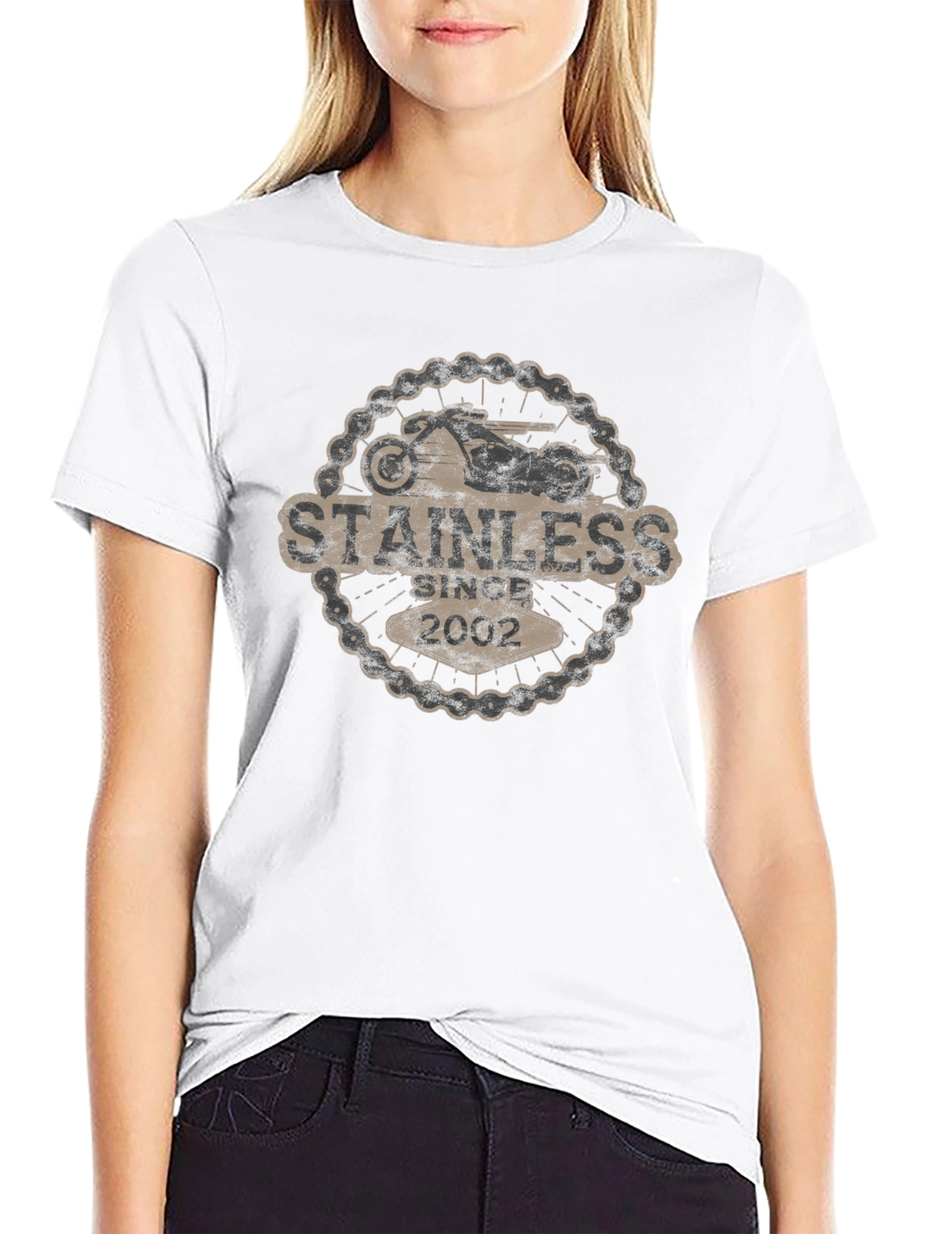Stainless Since 2002 Graphic Tee - Motorcycle Theme