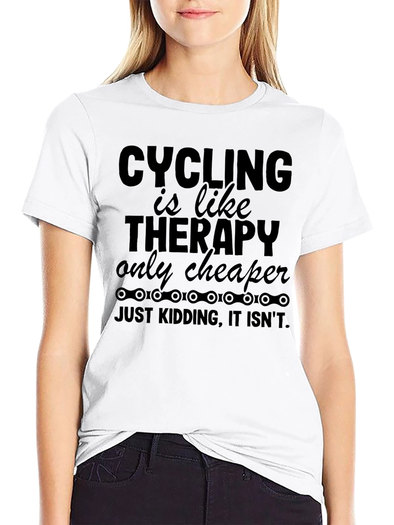 Cycling Therapy Funny T-Shirt - Black