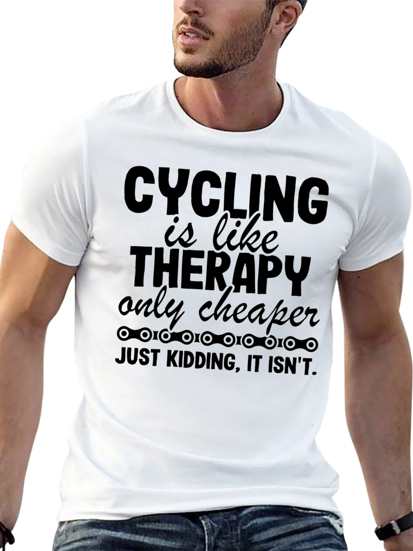 Cycling Therapy Funny T-Shirt - Black