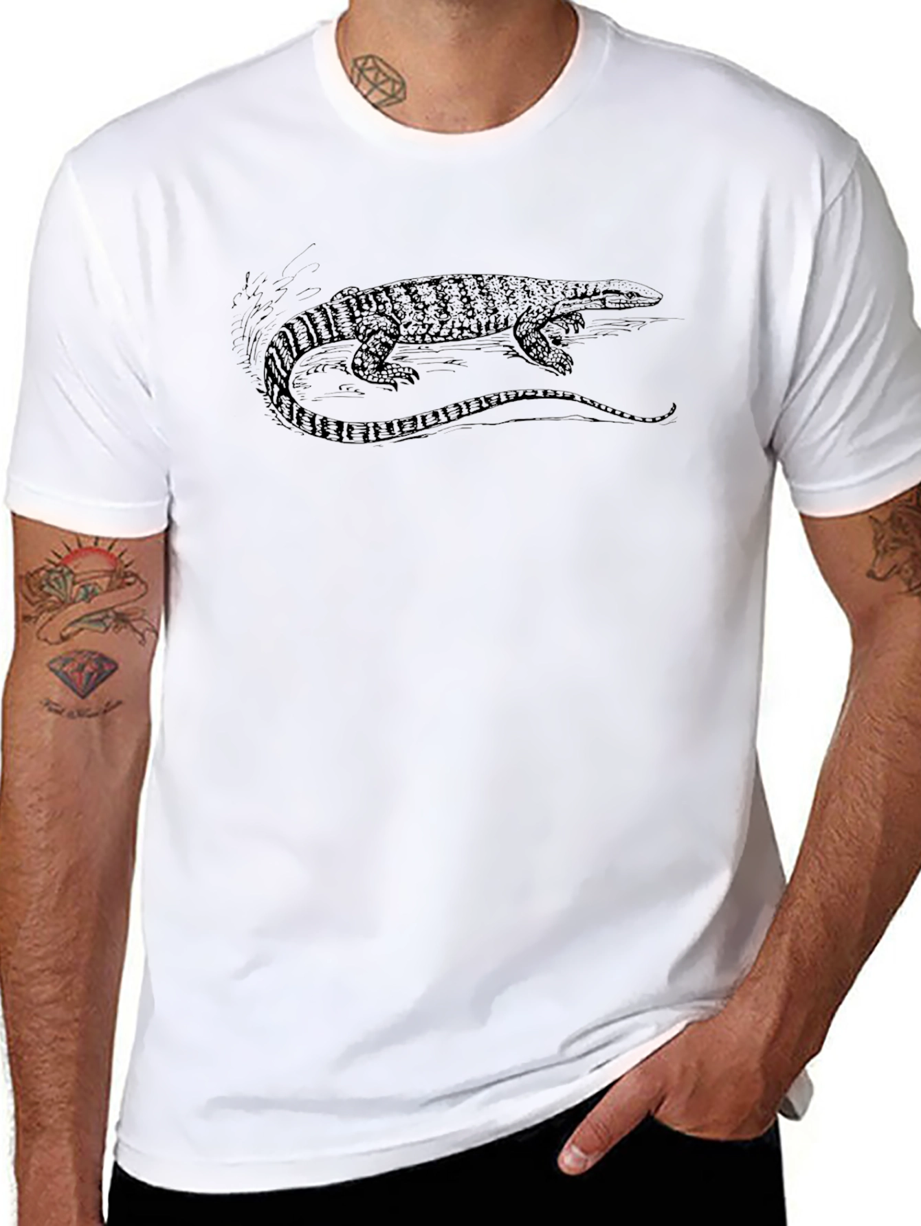 Lizard Graphic Black T-Shirt
