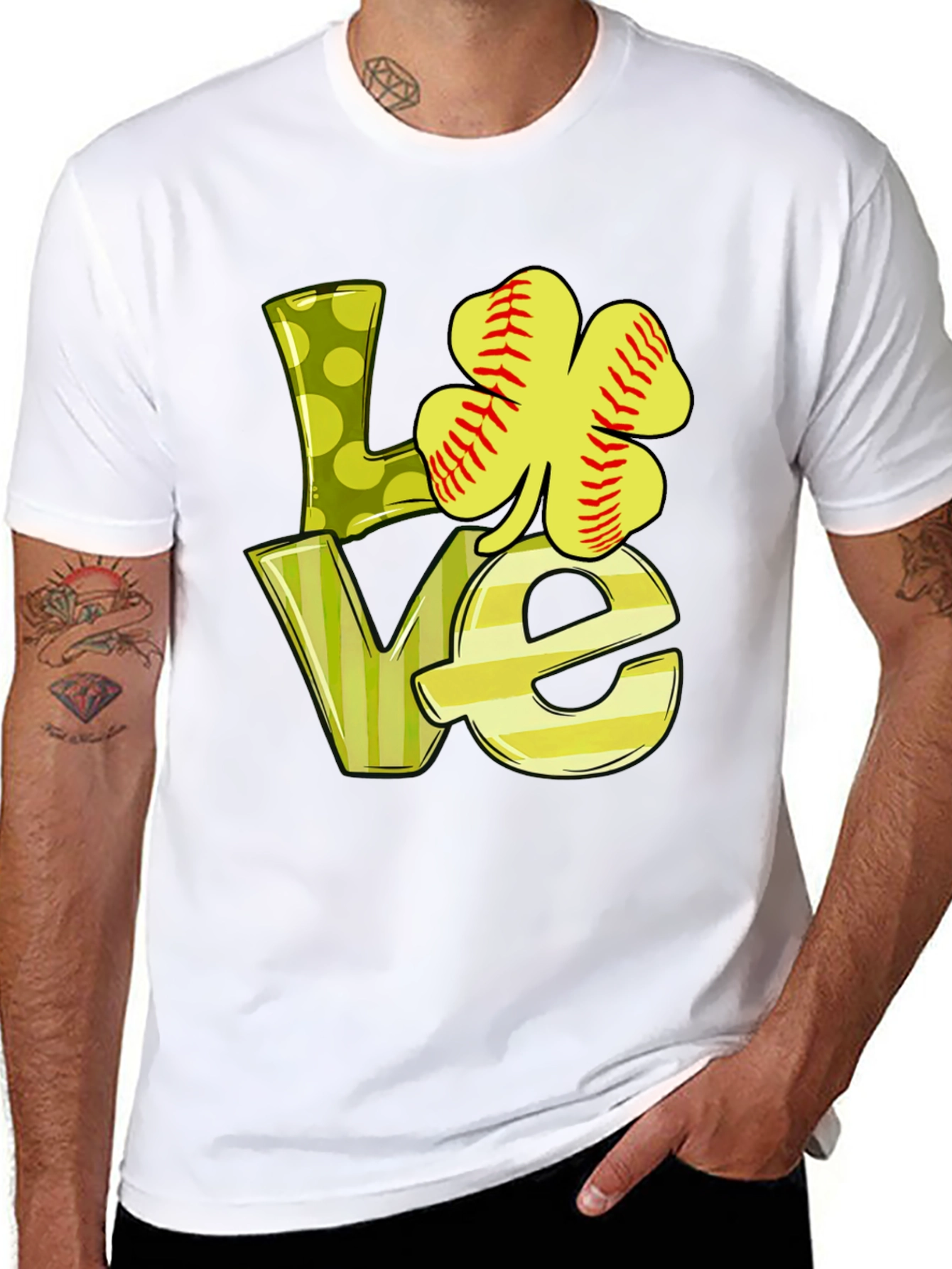 LOVE Baseball Shamrock T-Shirt - St. Patricks Day Tee