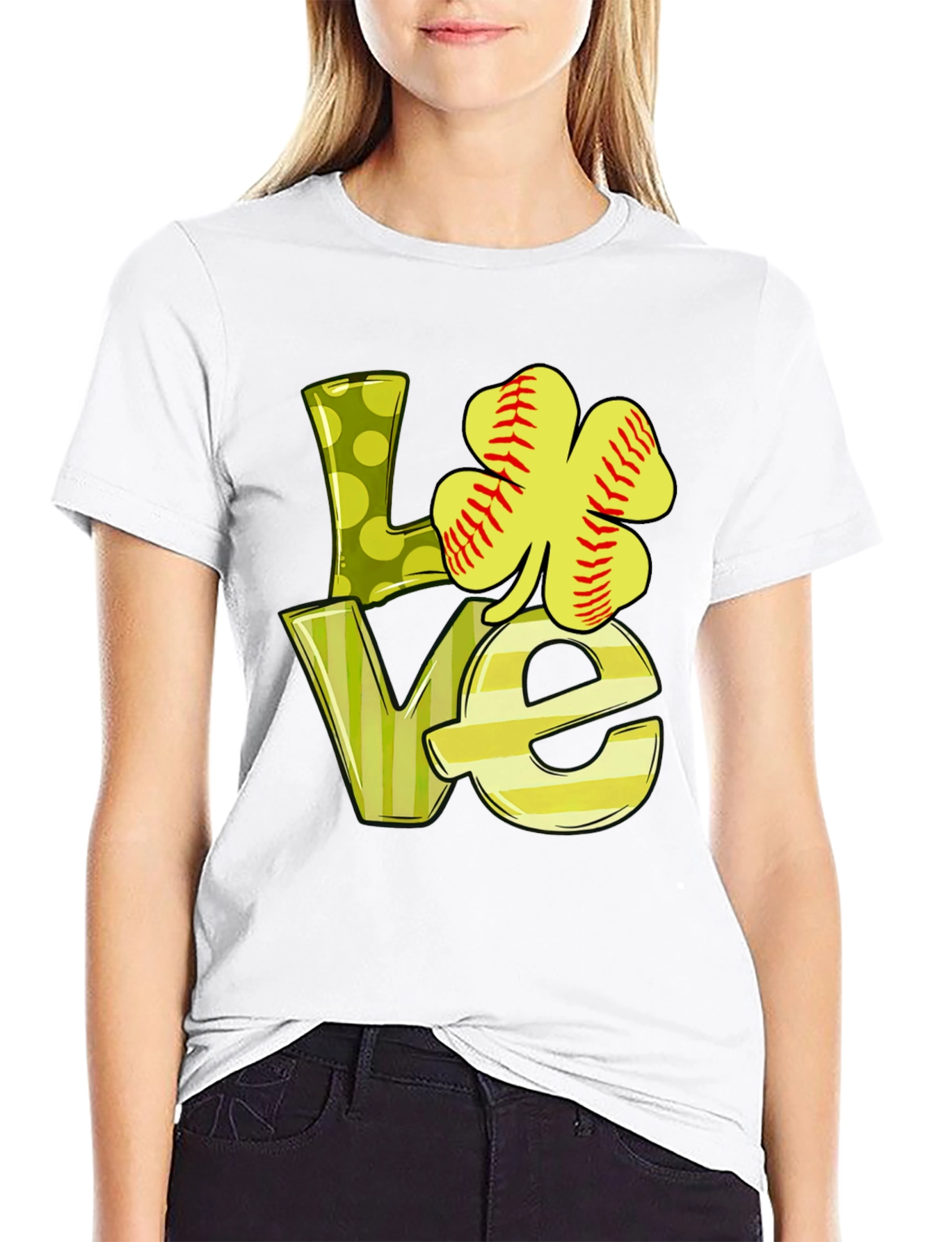LOVE Baseball Shamrock T-Shirt - St. Patricks Day Tee