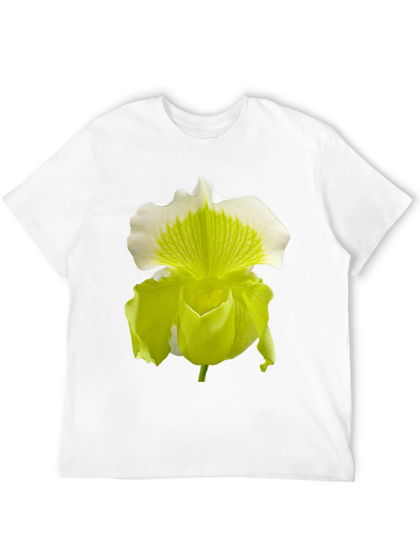 Orchid Flower Graphic Tee - Black Cotton Blend