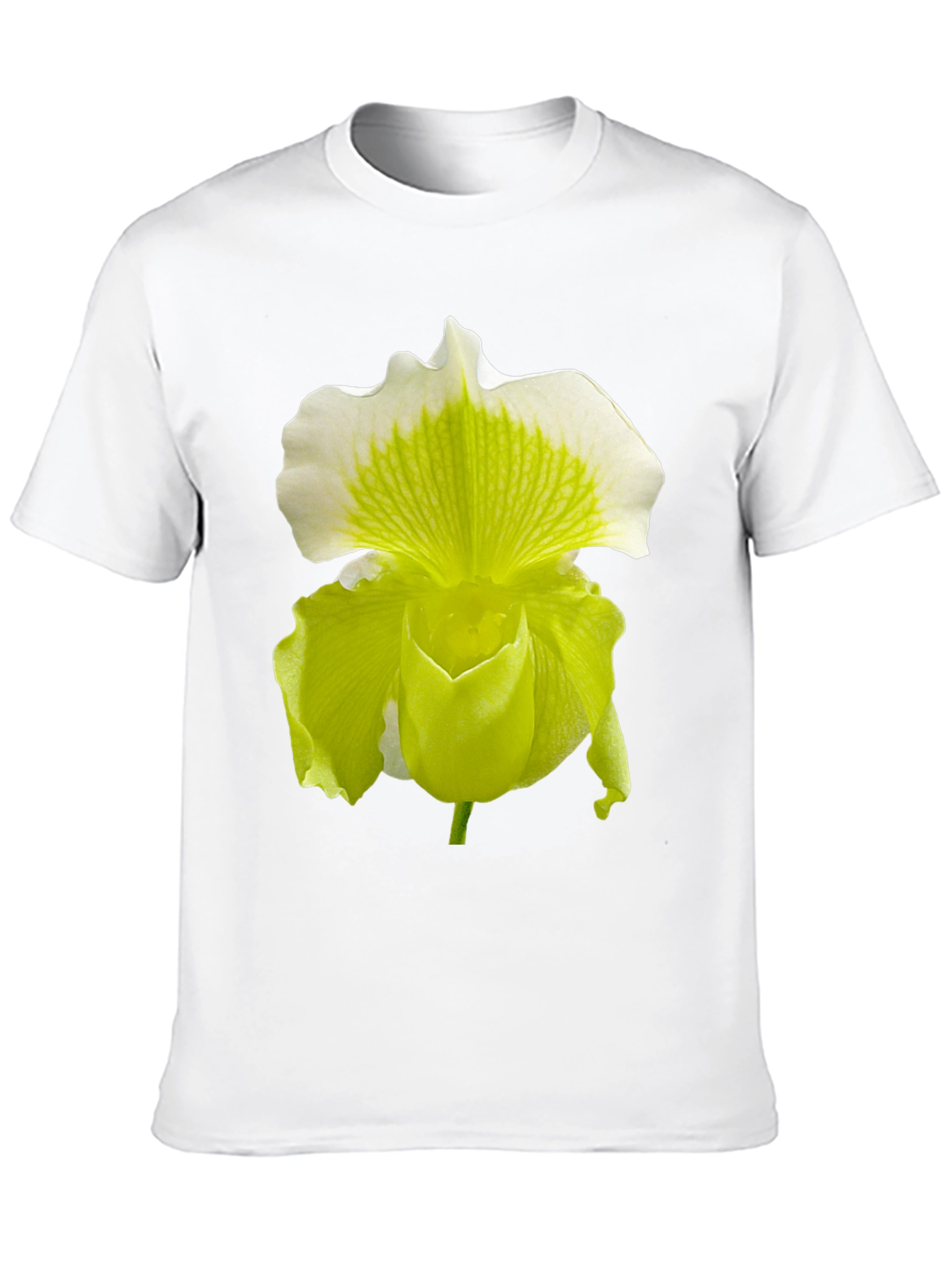 Orchid Flower Graphic Tee - Black Cotton Blend