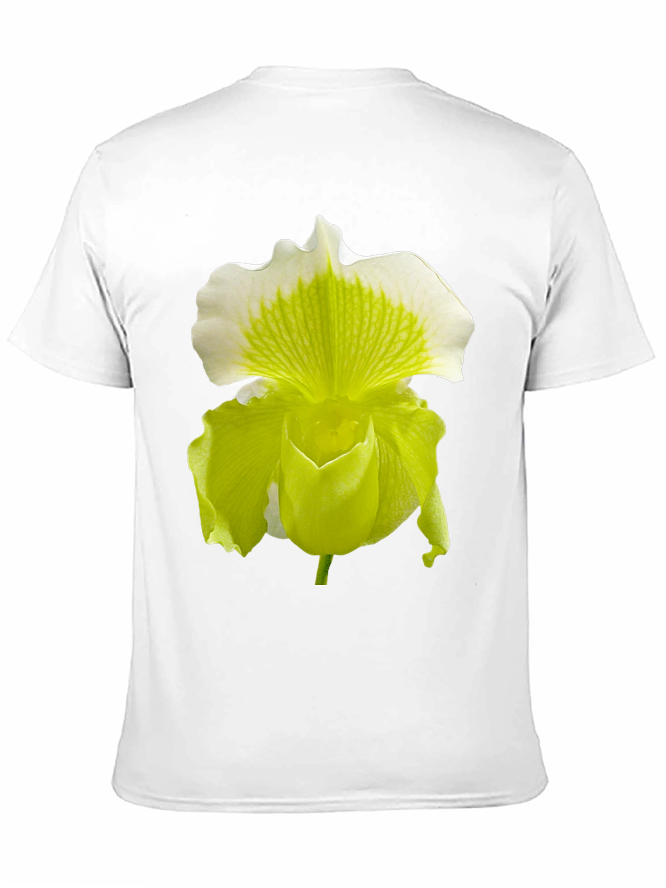 Orchid Flower Graphic Tee - Black Cotton Blend