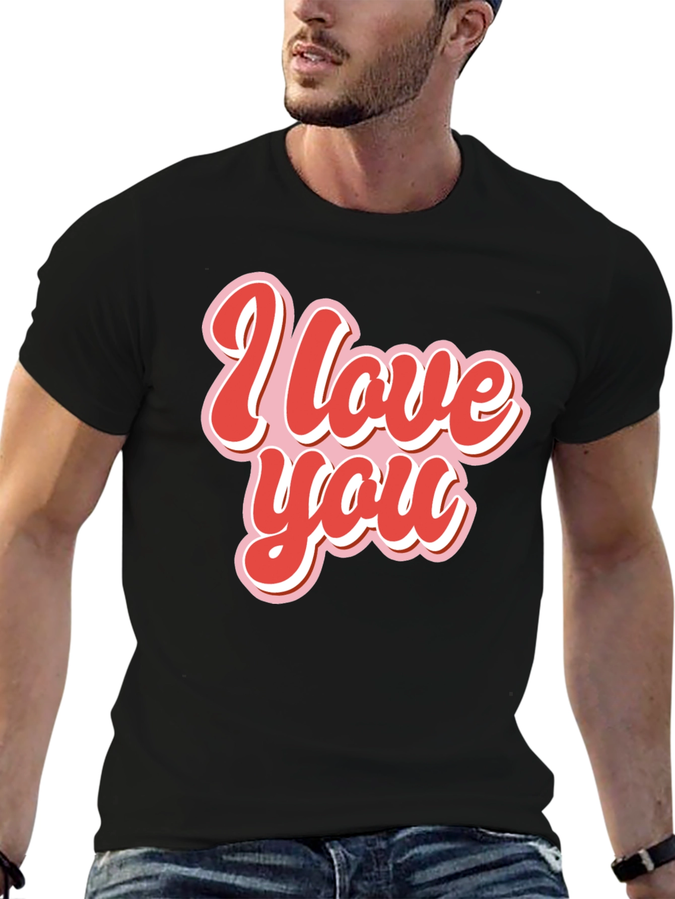 I Love You Retro Style Graphic Tee