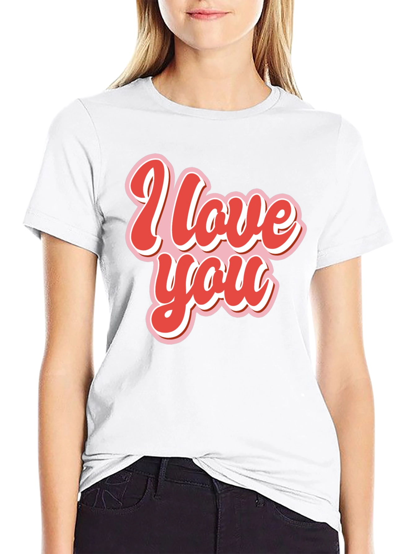 I Love You Retro Style Graphic Tee