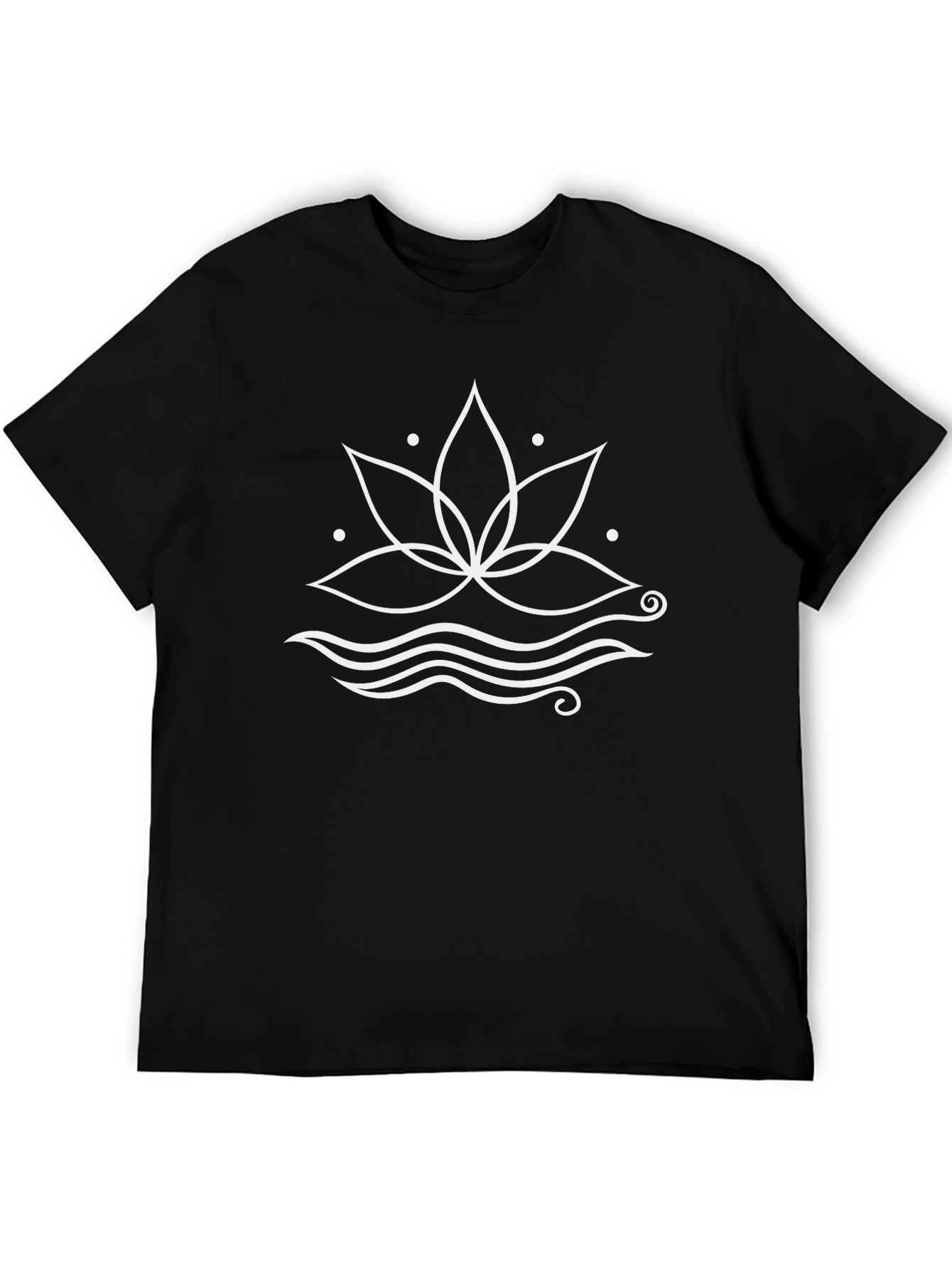 Lotus Flower Graphic Tee - Black Cotton T-Shirt