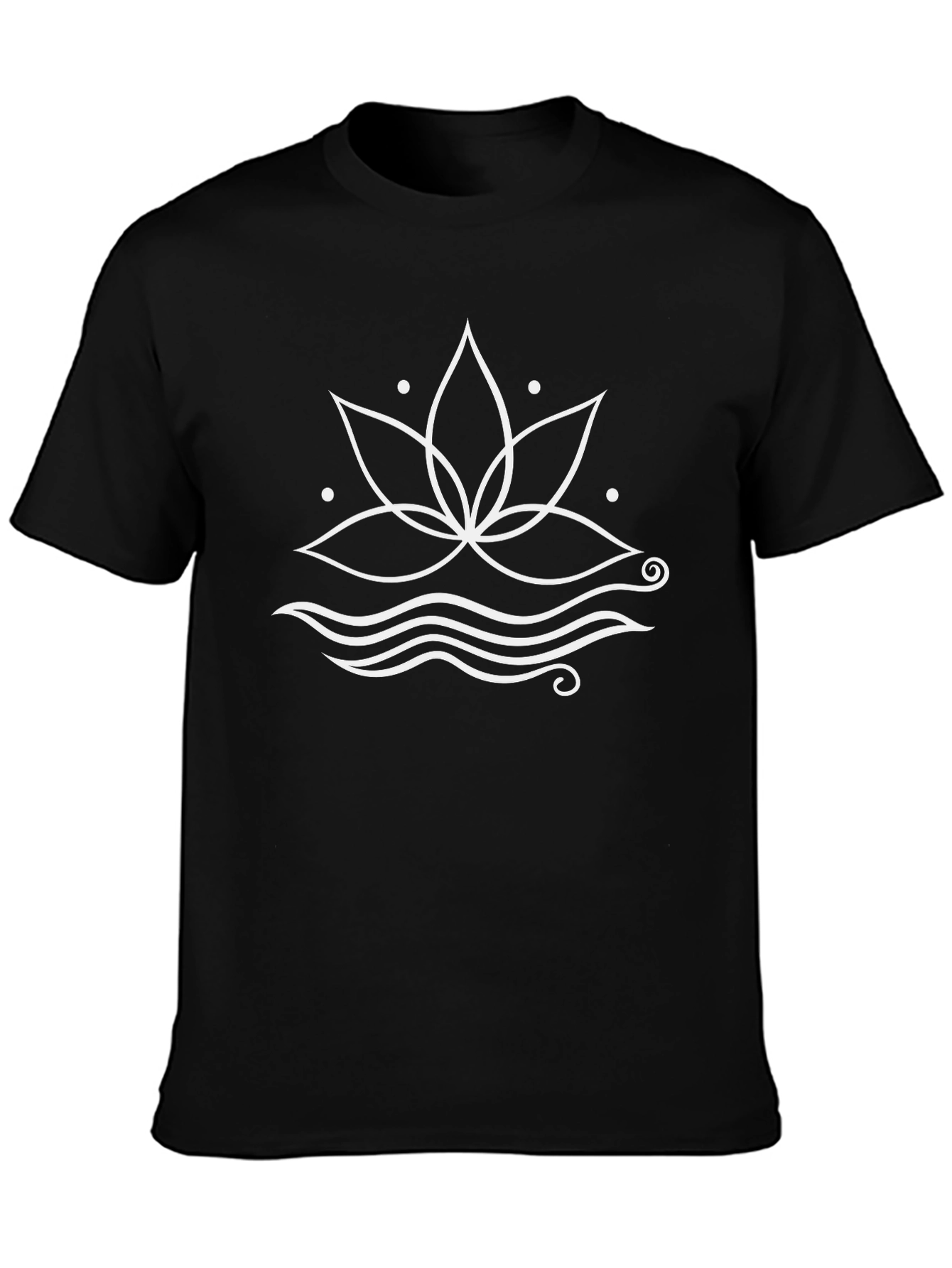Lotus Flower Graphic Tee - Black Cotton T-Shirt