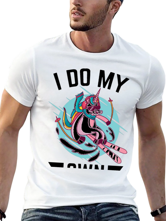 Unicorn Skier Graphic Tee - I Do My Own Thing