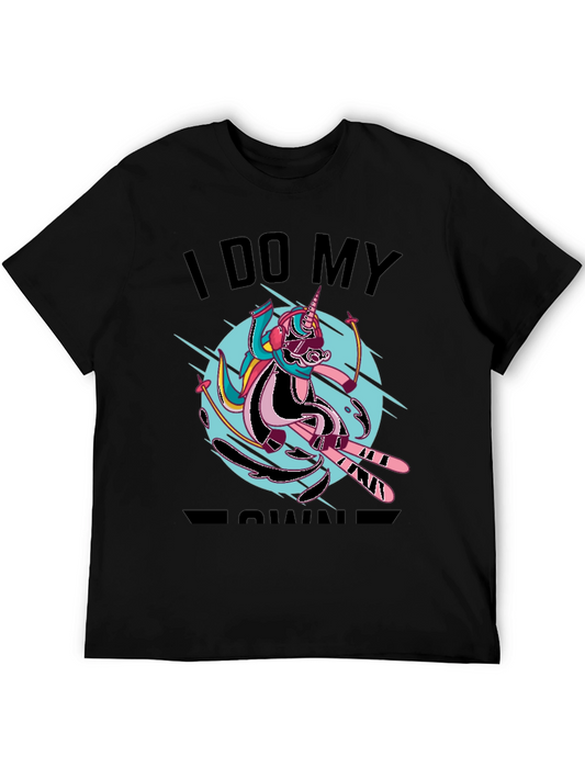Unicorn Skier Graphic Tee - I Do My Own Thing