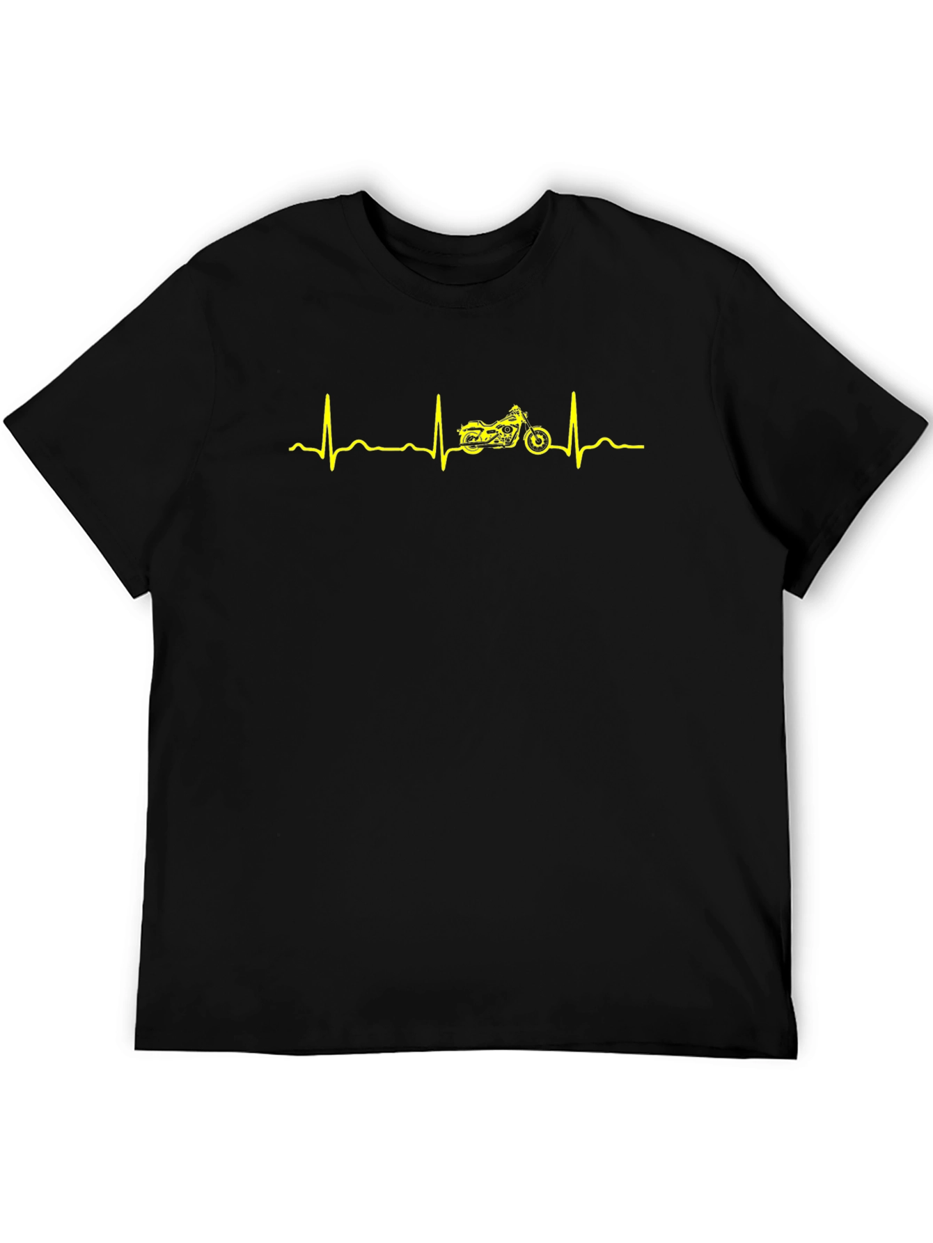 Motorcycle Heartbeat Graphic Tee - Black