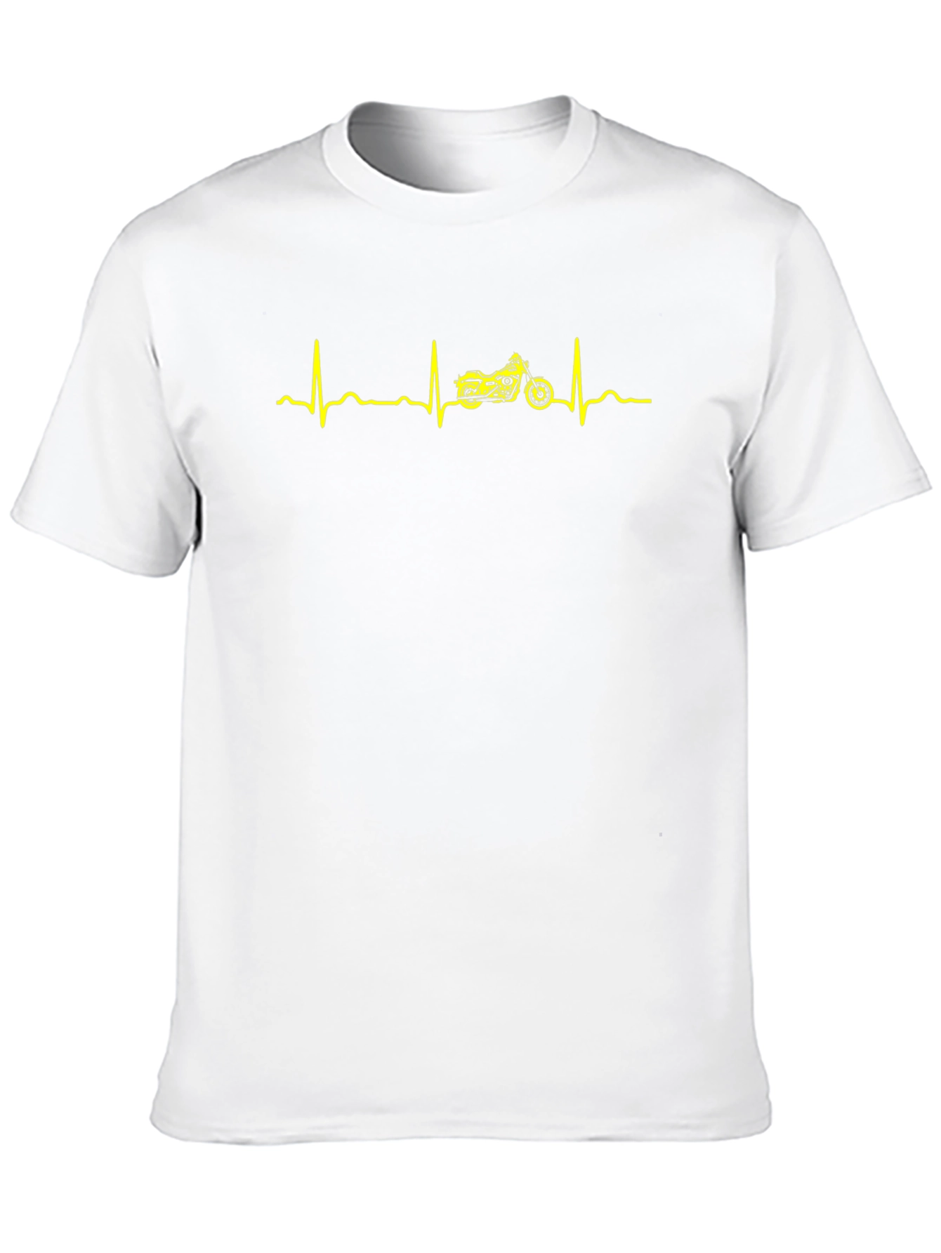 Motorcycle Heartbeat Graphic Tee - Black