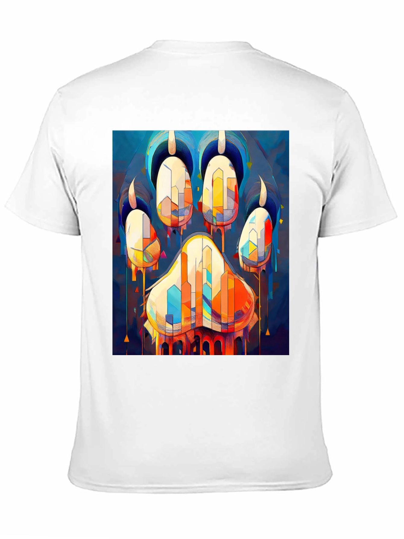Abstract Paw Print Graphic Tee - Mens Black T-Shirt