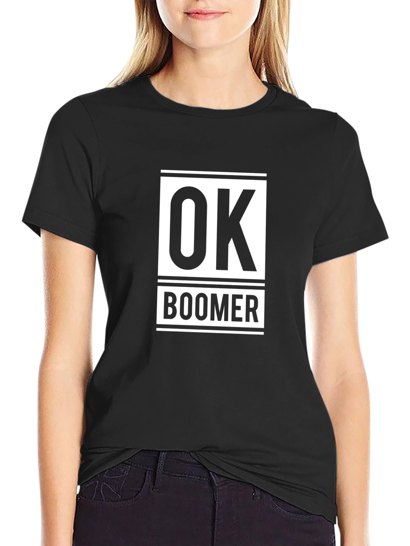 OK Boomer Graphic Tee - Black Cotton Casual T-Shirt