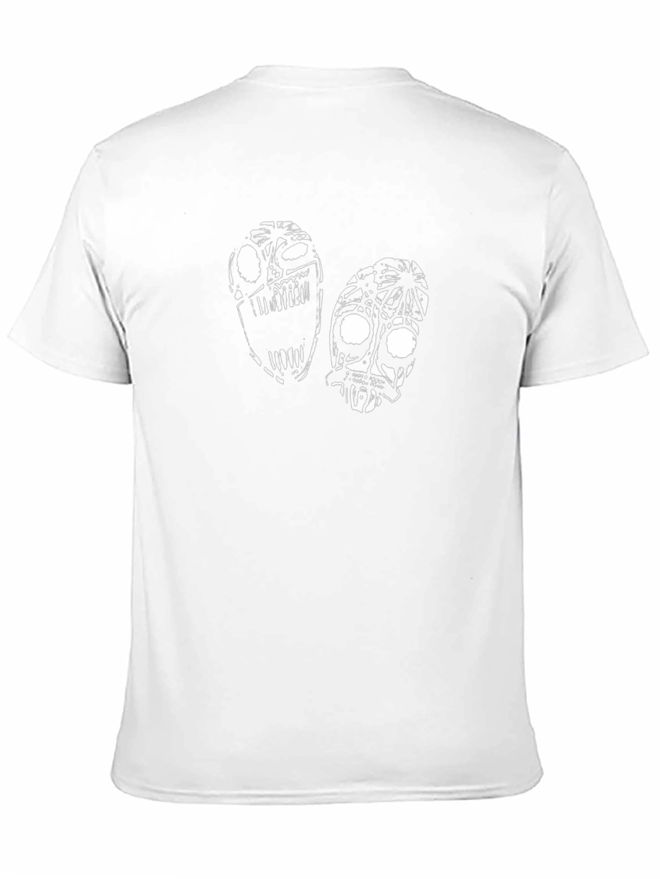Black T-Shirt with Abstract Faces Design