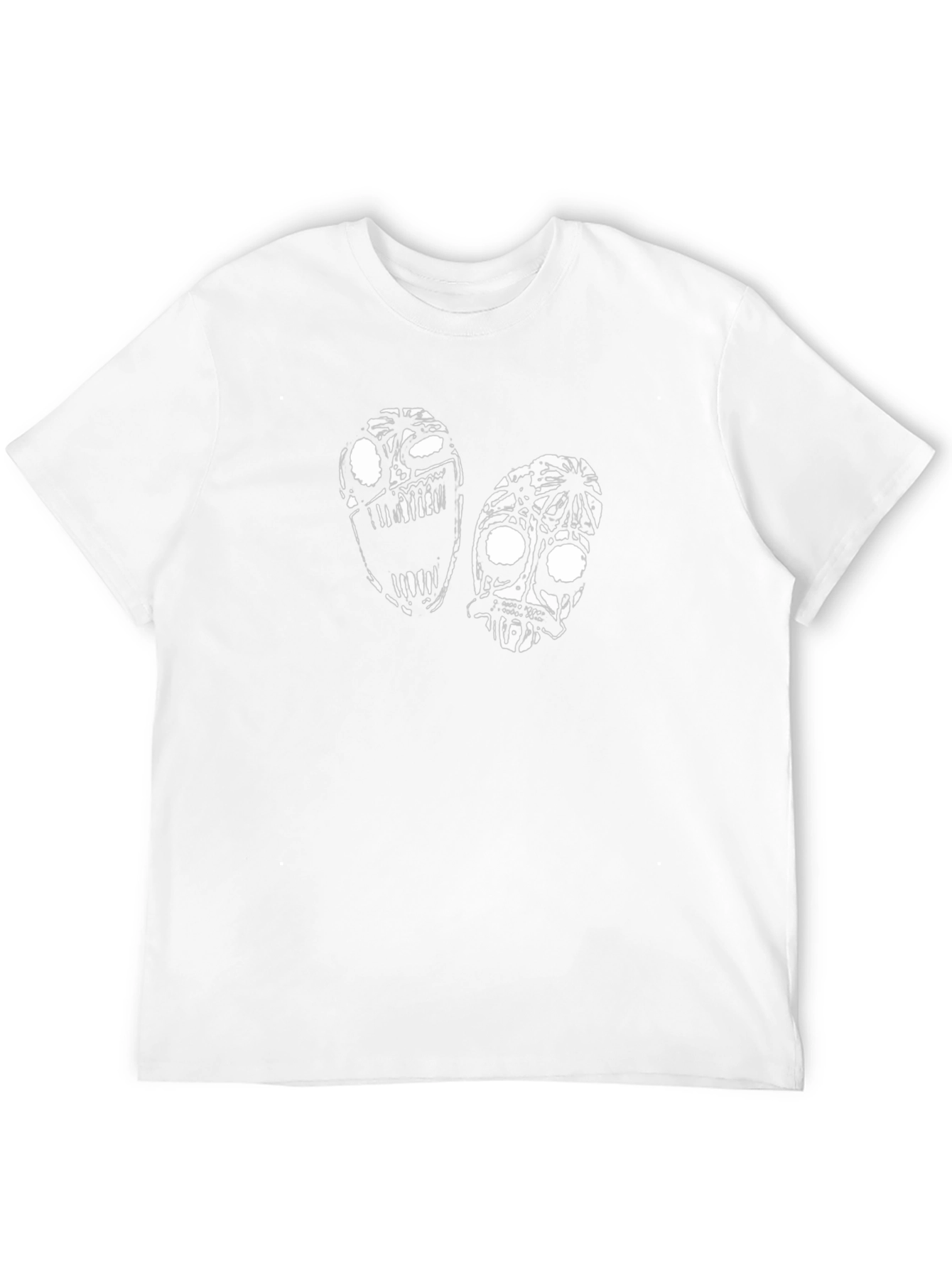 Black T-Shirt with Abstract Faces Design