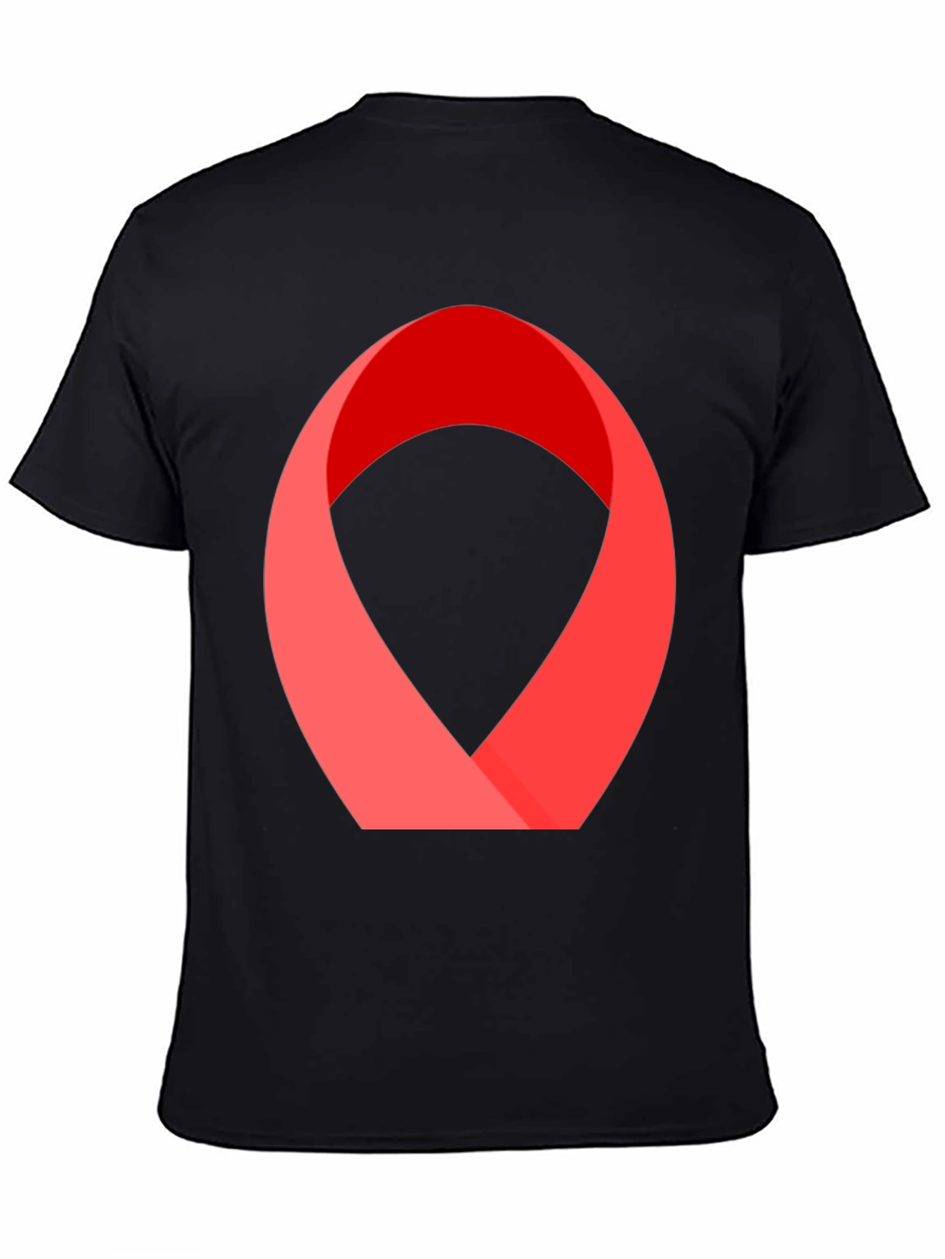 Abstract Red Ribbon Graphic Tee - Modern Casual Style