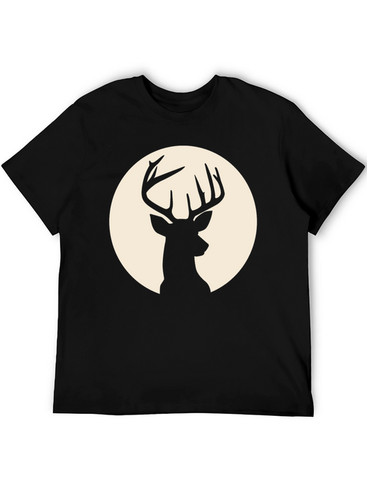 Deer Silhouette Graphic Tee - Classic Black