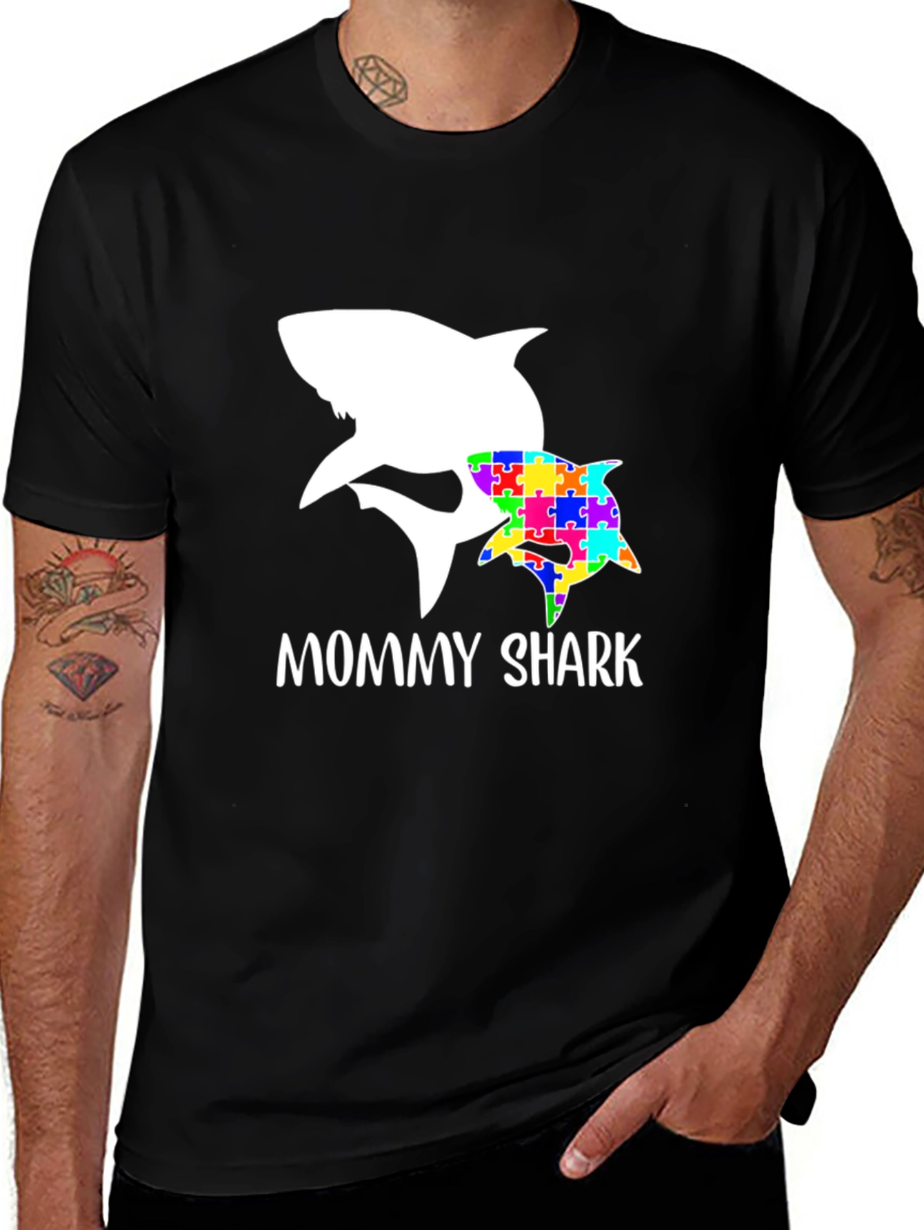 Mommy Shark Autism Awareness T-Shirt