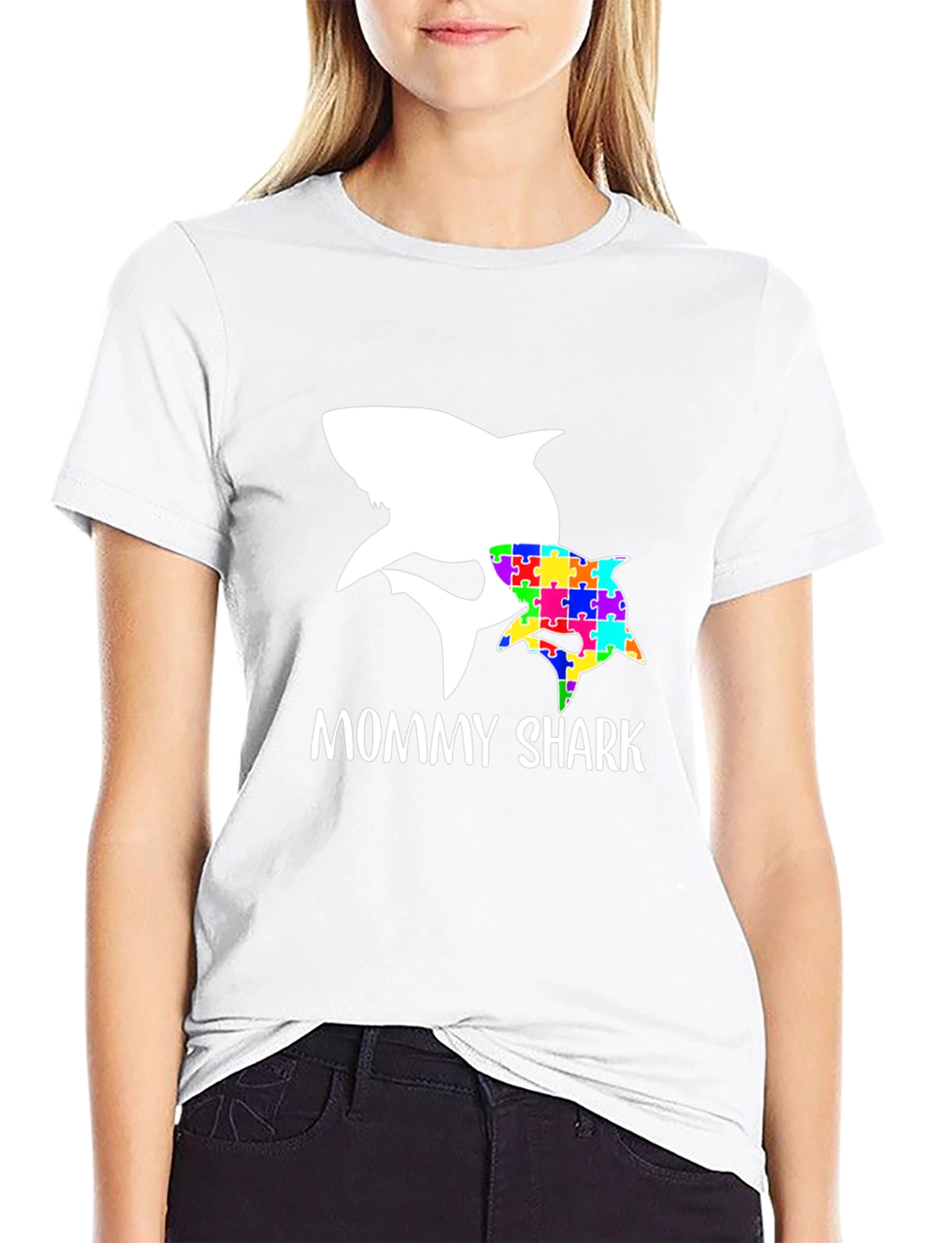 Mommy Shark Autism Awareness T-Shirt