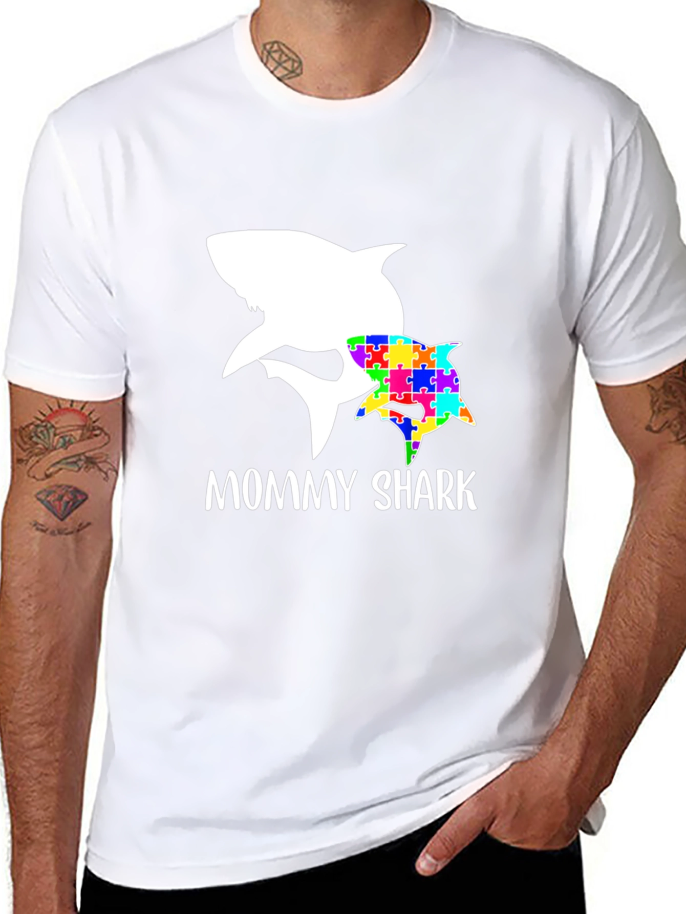 Mommy Shark Autism Awareness T-Shirt