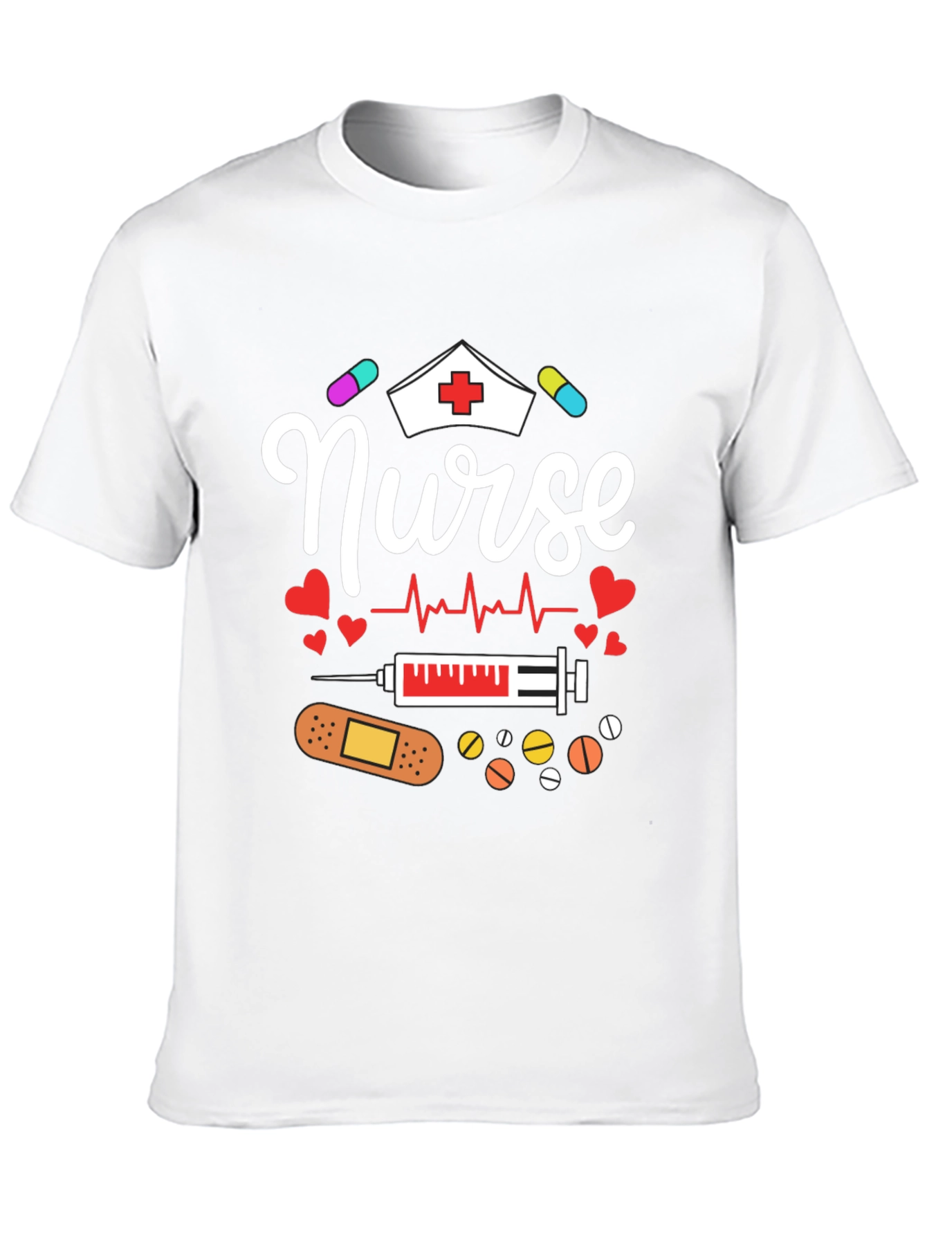 Nurse Graphic Print Black T-Shirt