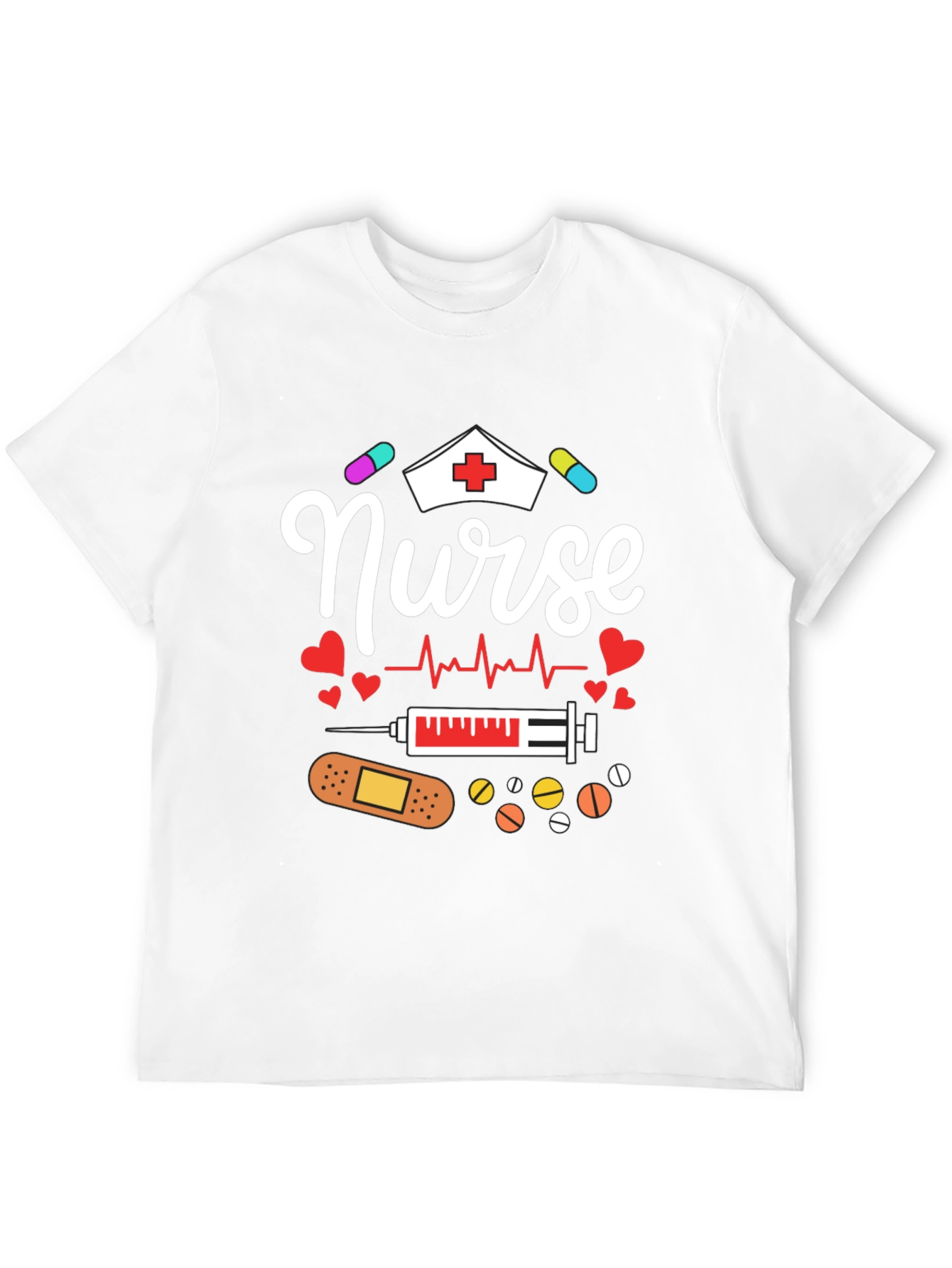 Nurse Graphic Print Black T-Shirt