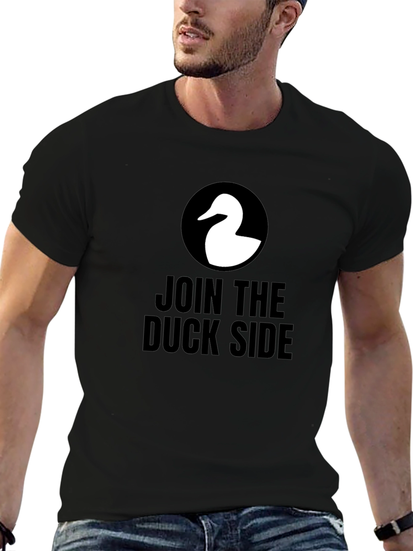 Join the Duck Side T-Shirt - Black Cotton Tee
