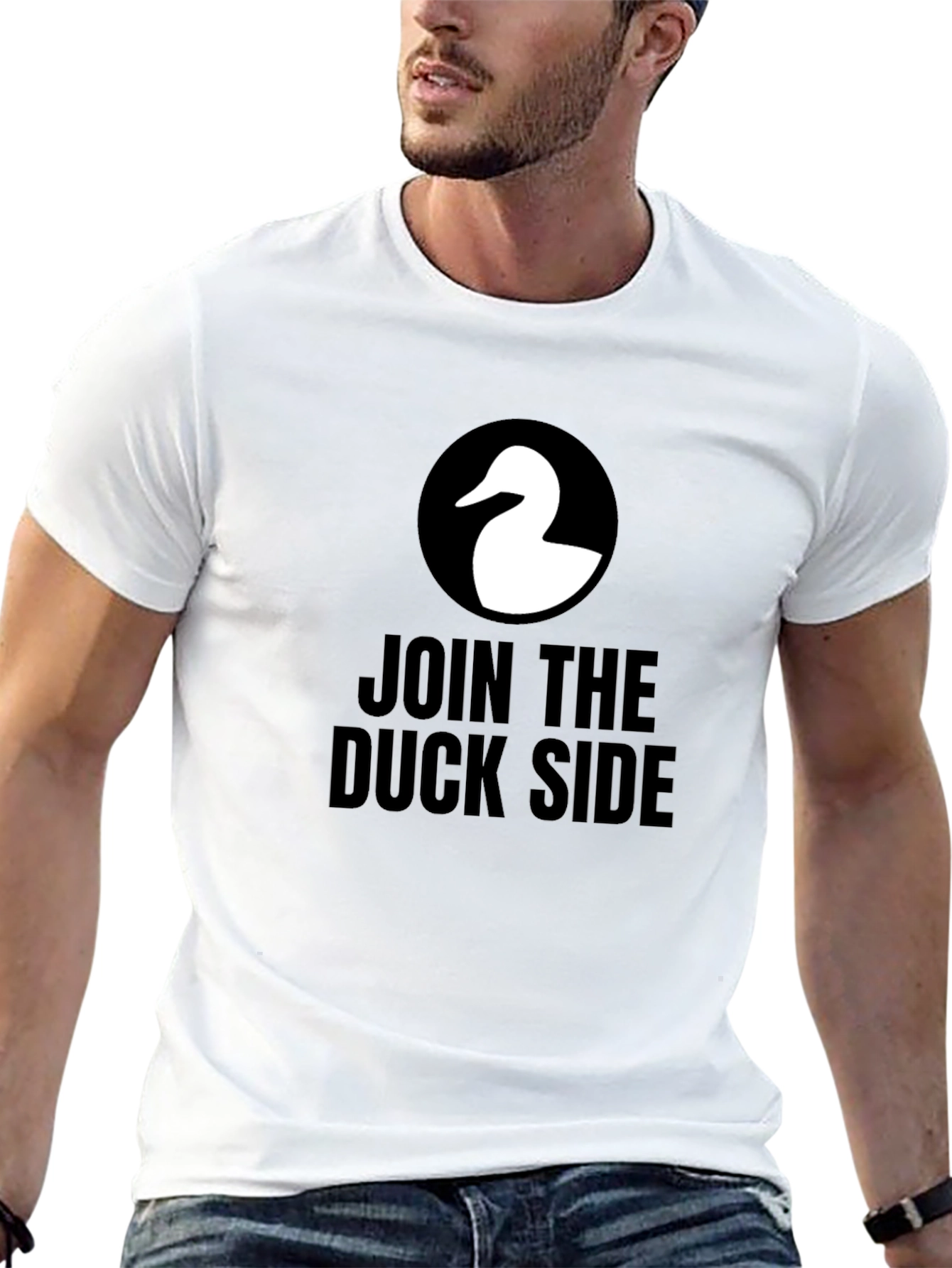 Join the Duck Side T-Shirt - Black Cotton Tee
