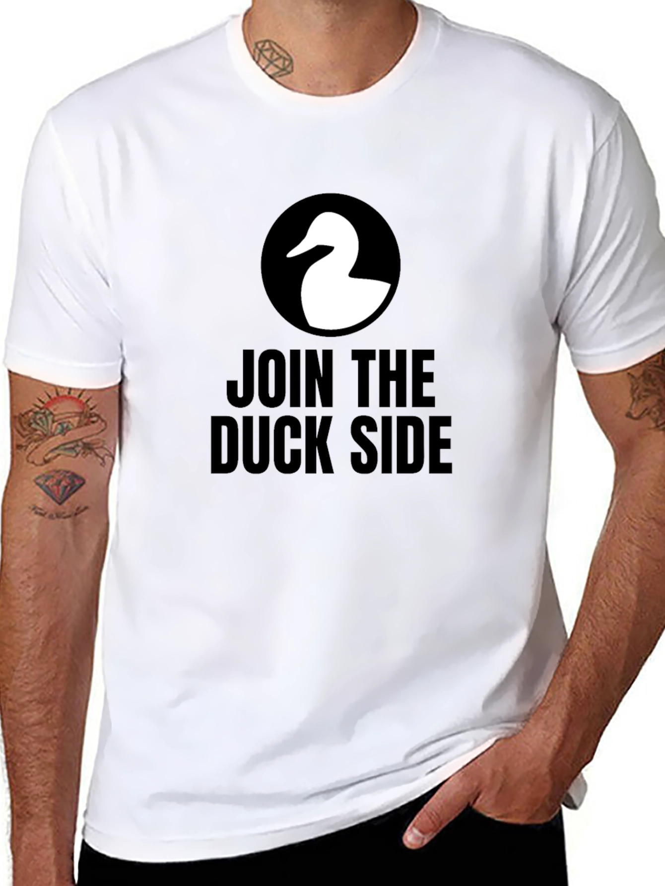 Join the Duck Side T-Shirt - Black Cotton Tee